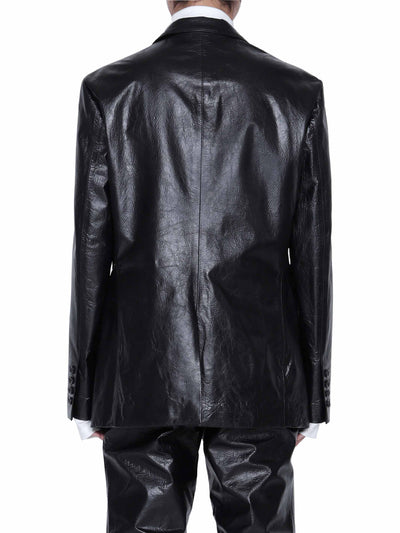 Leather single jacket