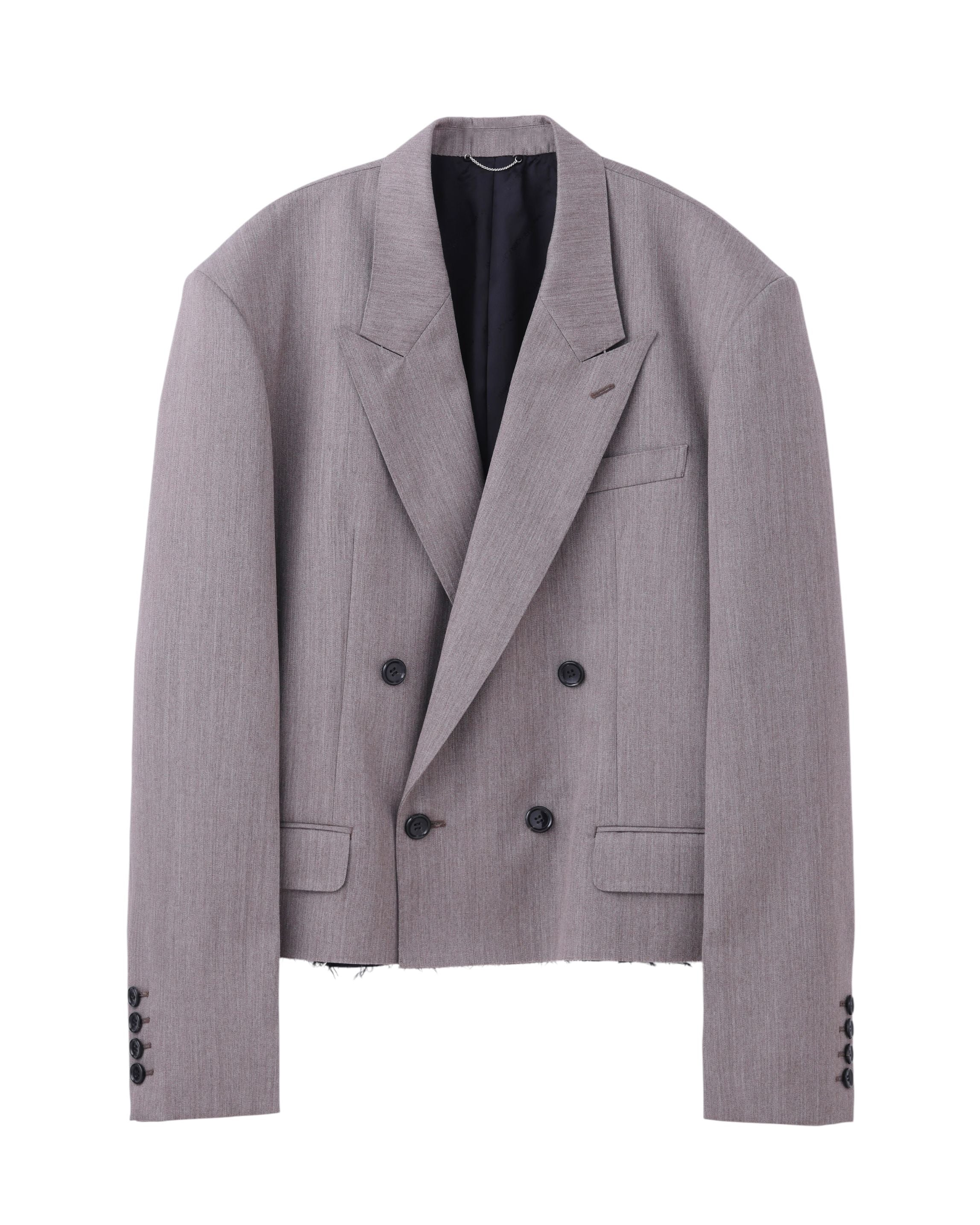 WOOL GABARDINE CUT-OFF SPENCER JACKET