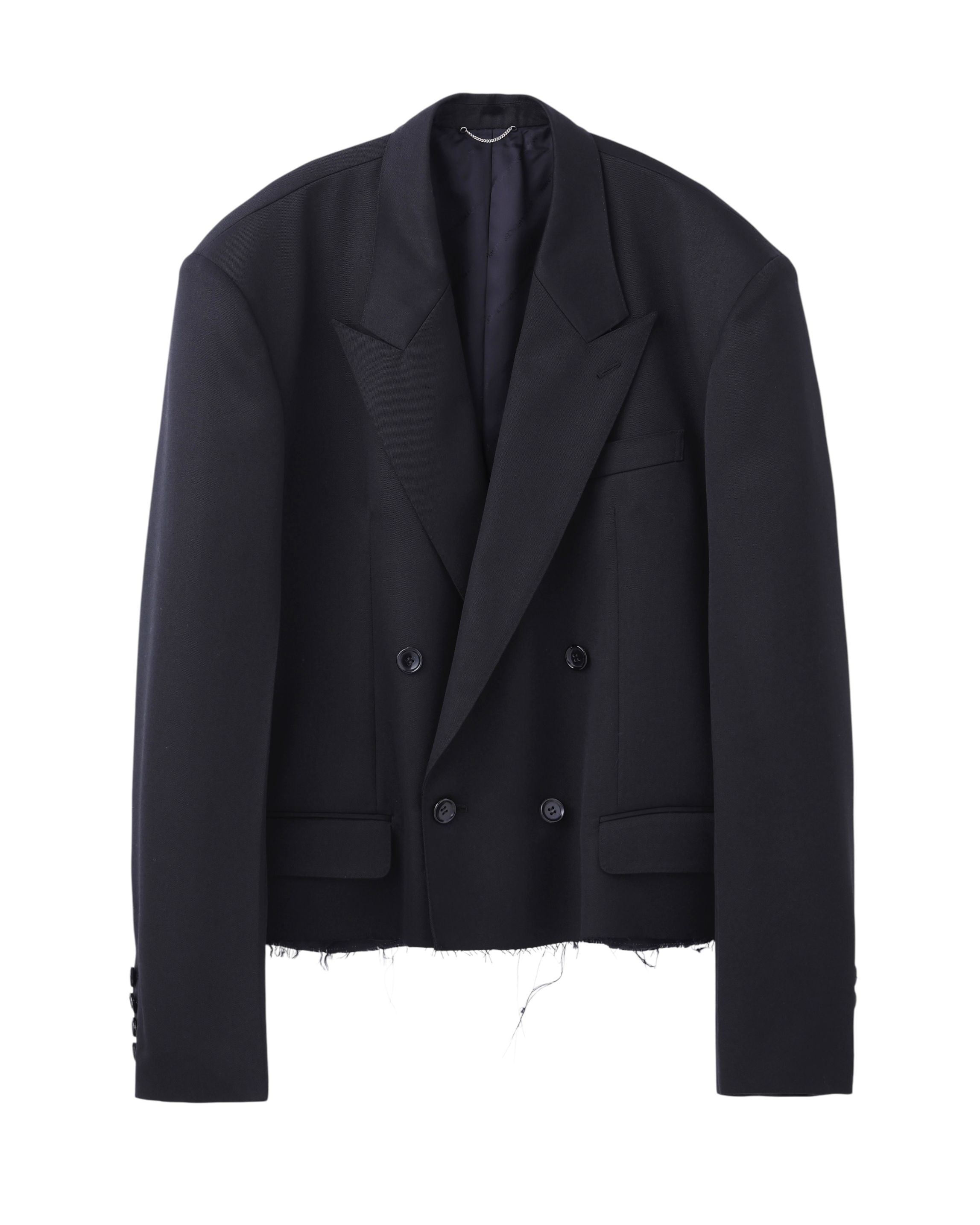 WOOL GABARDINE CUT-OFF SPENCER JACKET