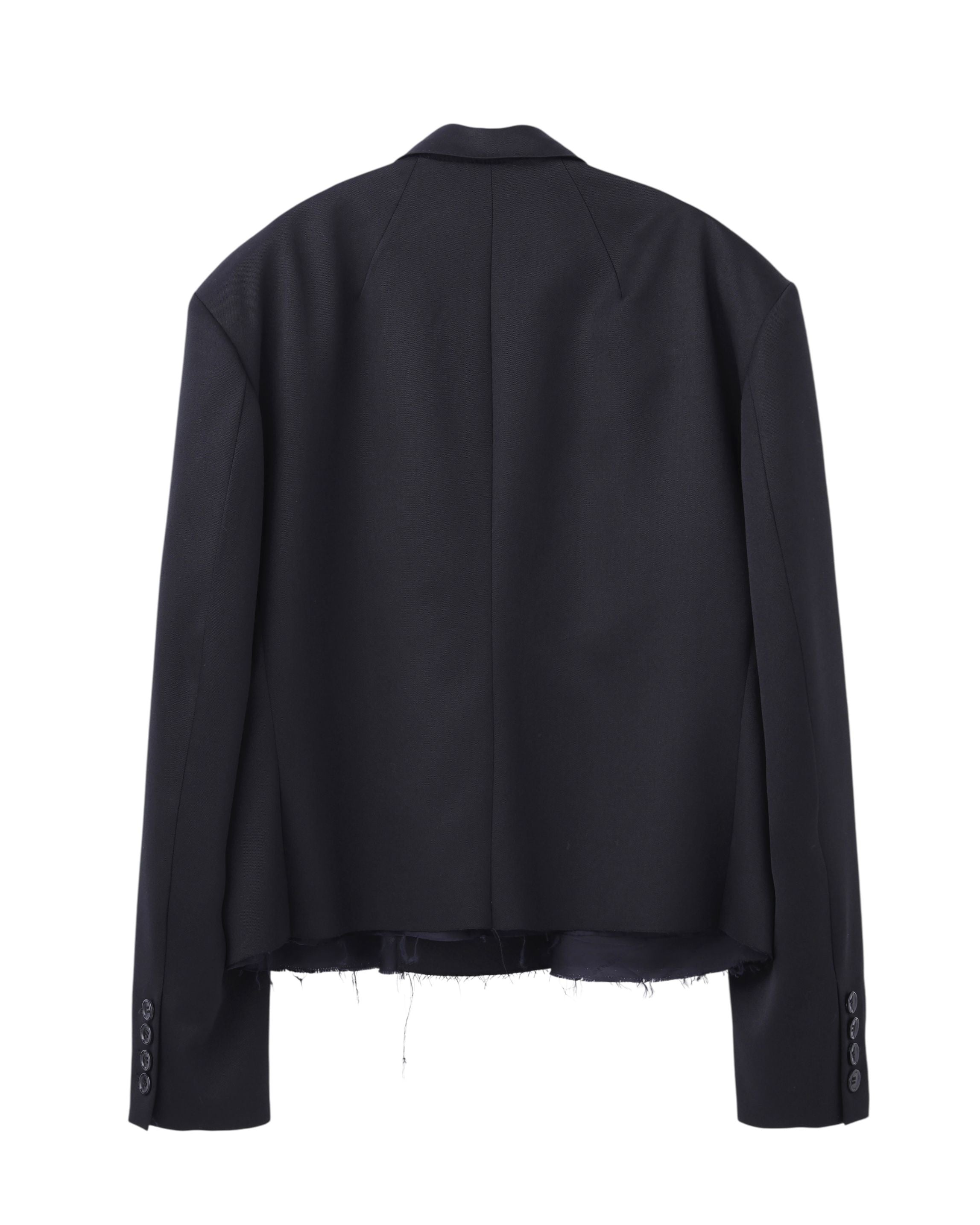 WOOL GABARDINE CUT-OFF SPENCER JACKET