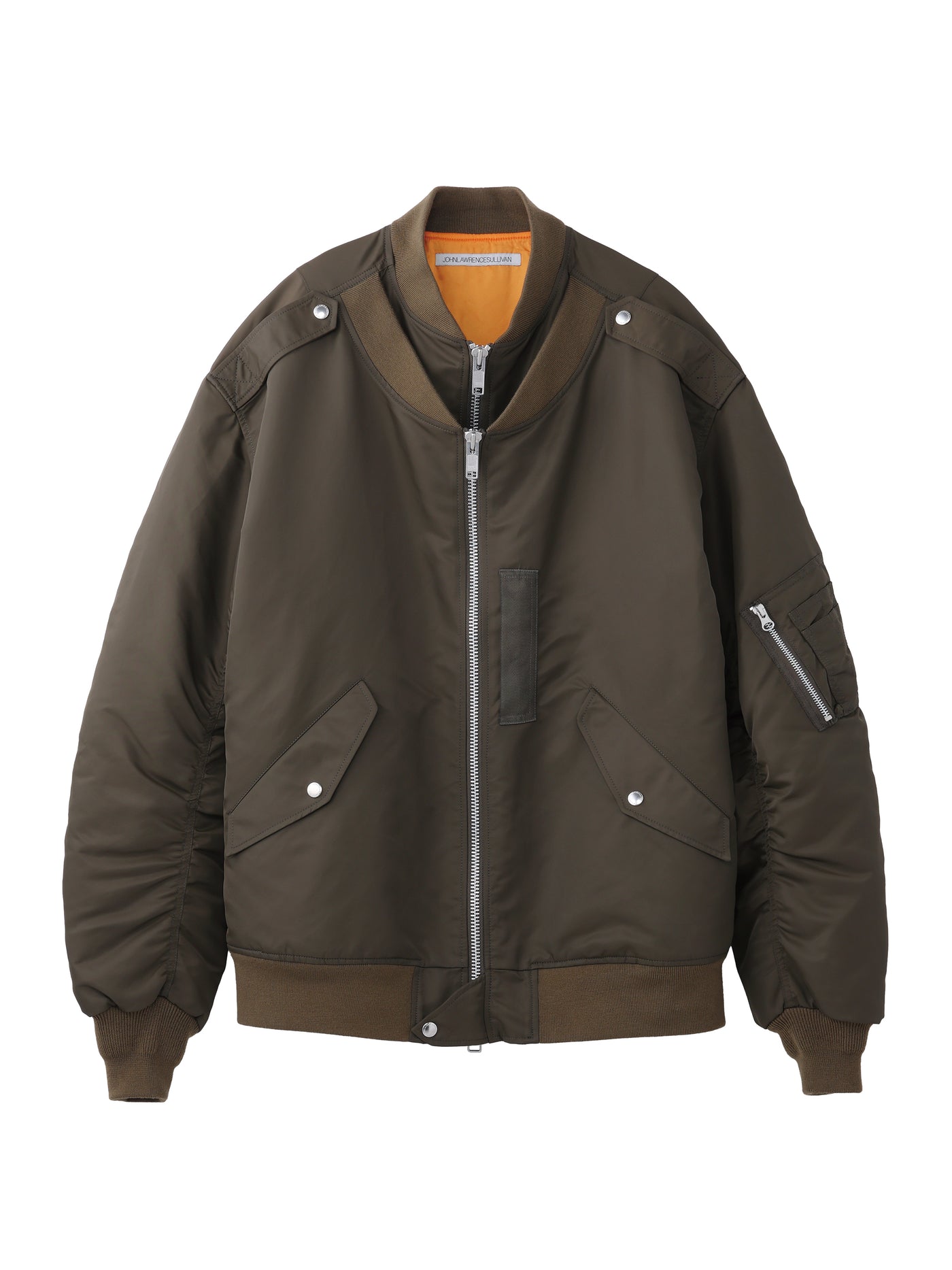 NYLON TWILL DOUBLE FRONT BOMBER JACKET