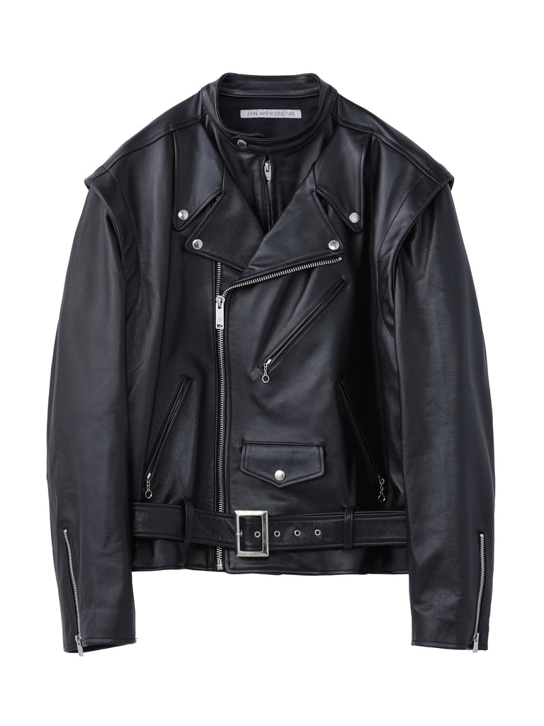 LEATHER DOUBLE FRONT BIKER JACKET – JOHN LAWRENCE SULLIVAN