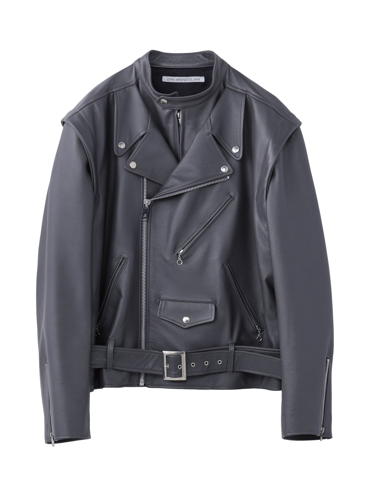 LEATHER DOUBLE FRONT BIKER JACKET