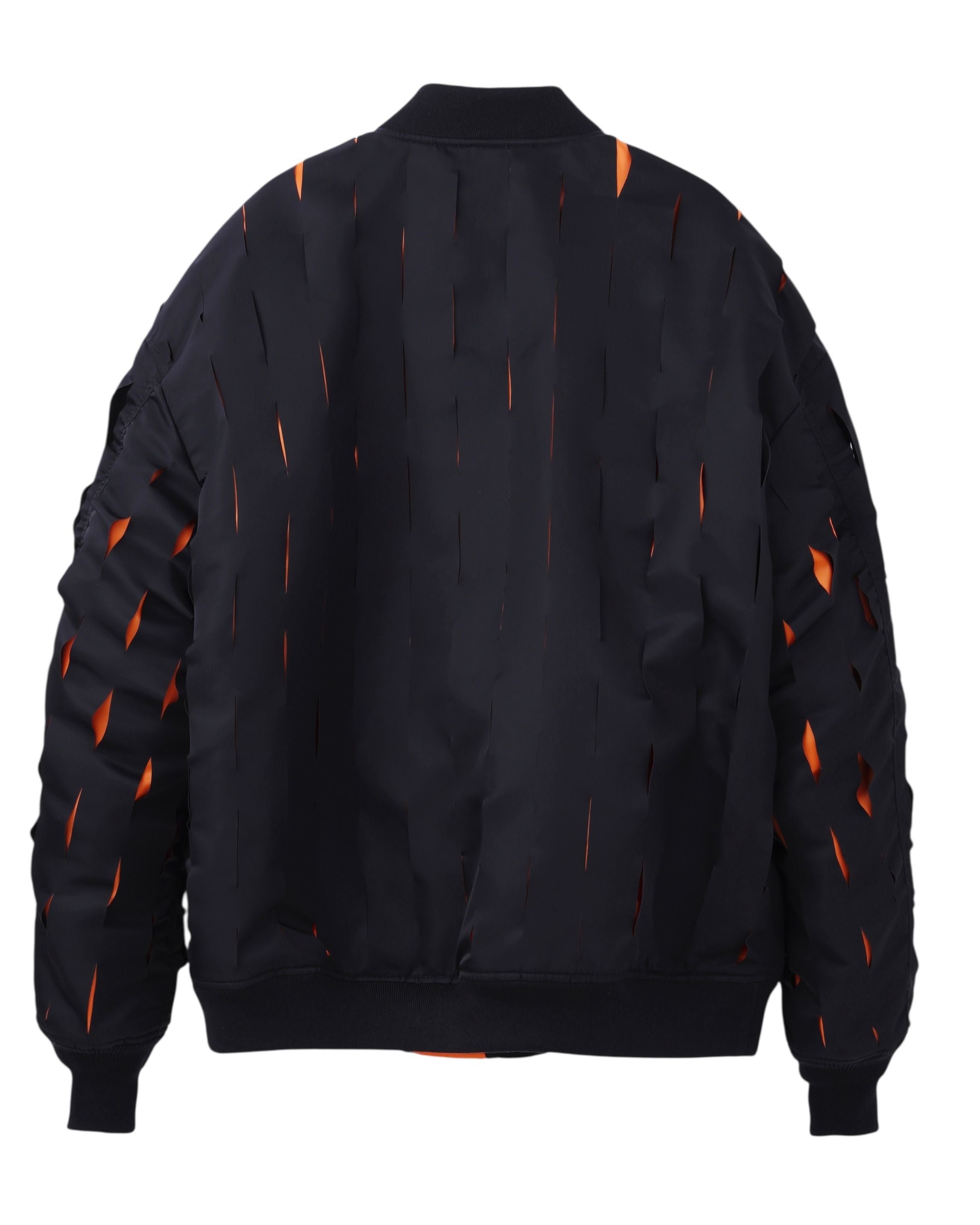 SLASHED NYLON TWILL BOMBER JACKET