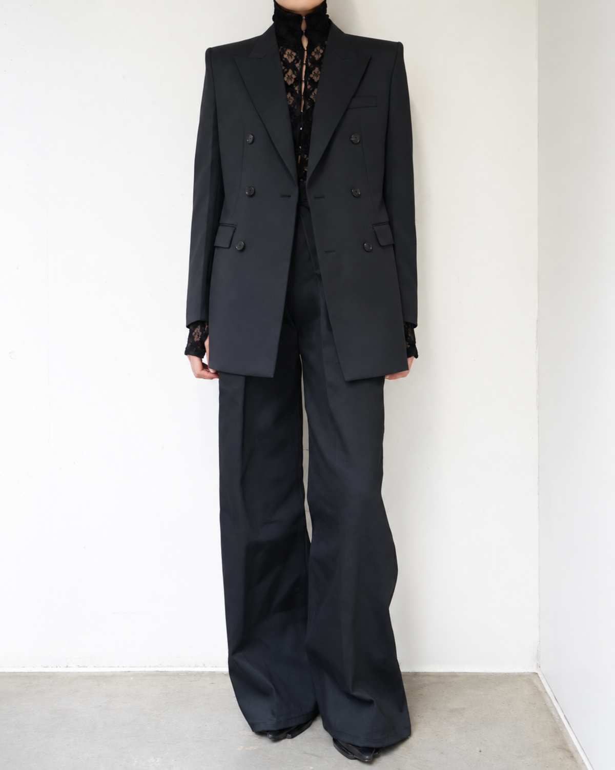 WOOL GABARDINE DOUBLE BREASTED JACKET