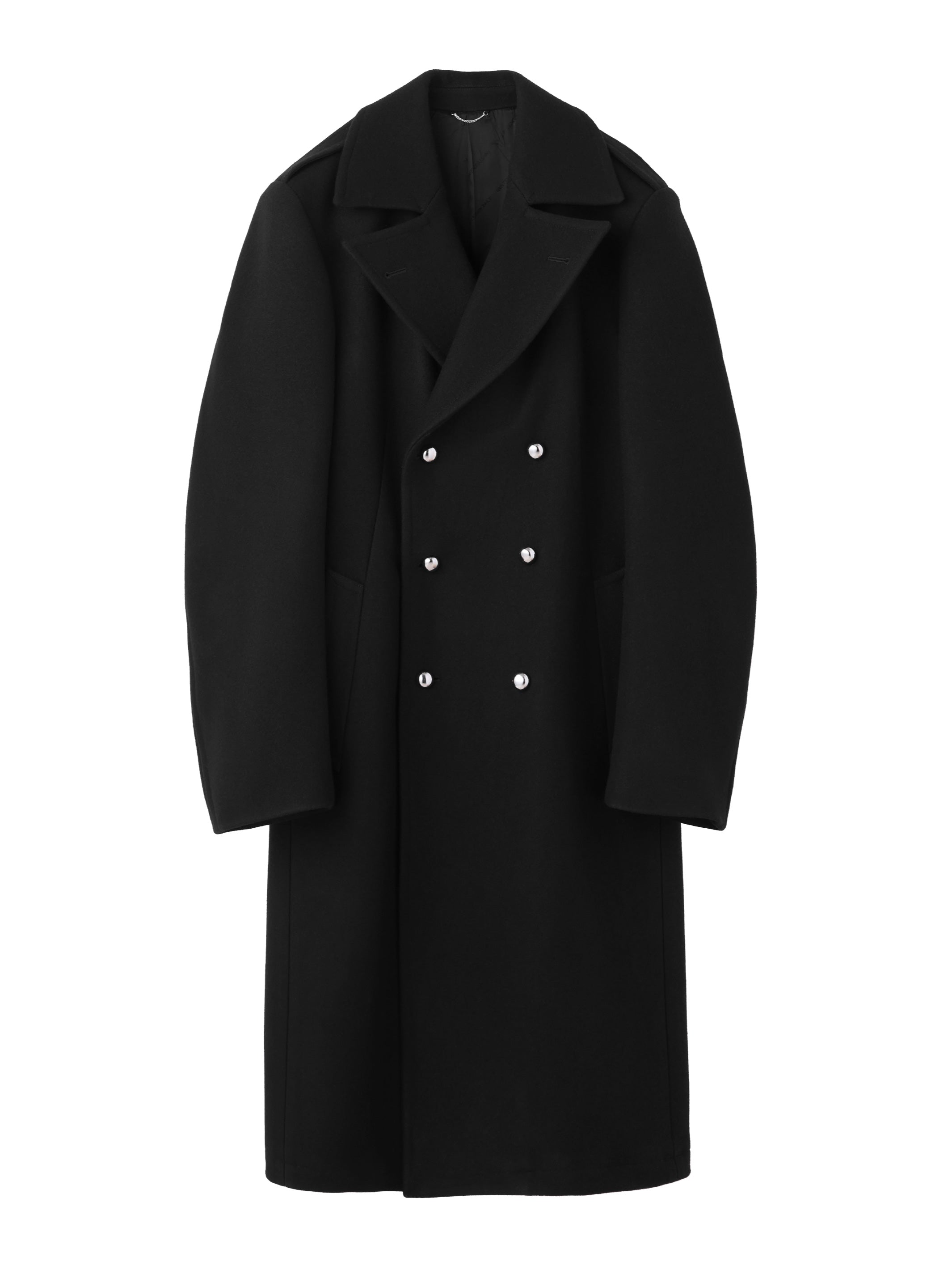 MELTON MASSIVE ROUNDED SLEEVE DOUBLE BREASTED COAT