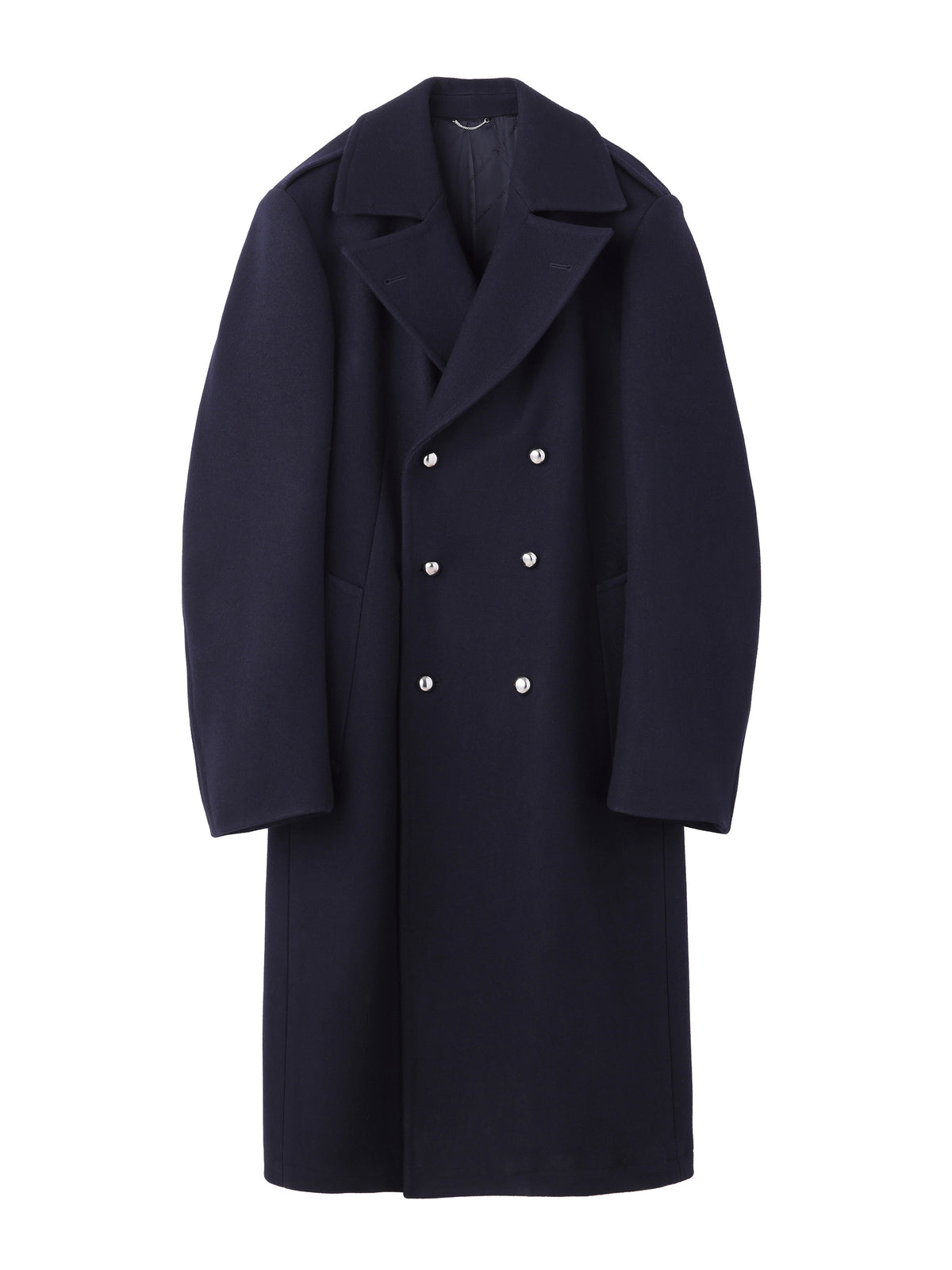 MELTON MASSIVE ROUNDED SLEEVE DOUBLE BREASTED COAT