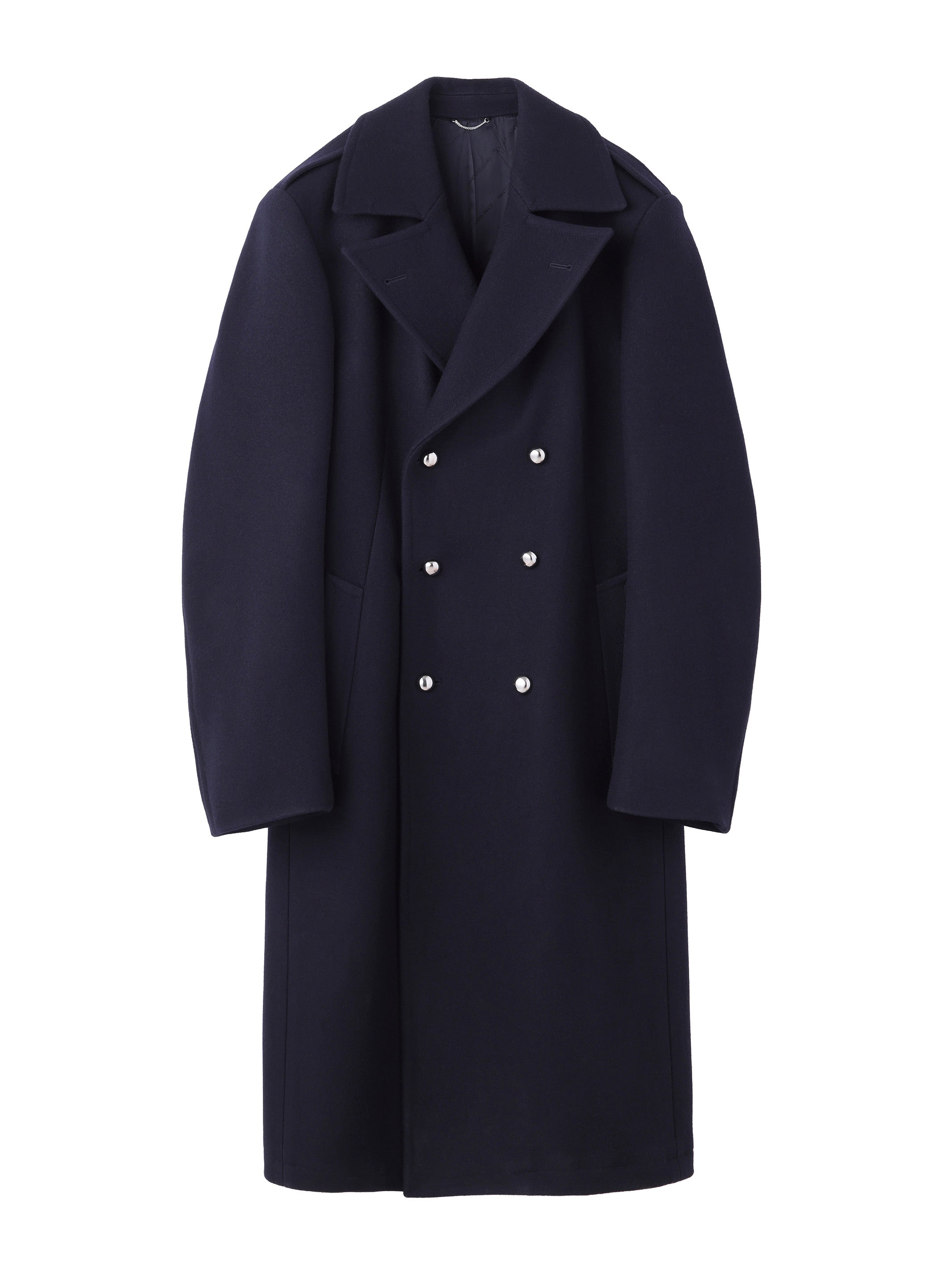 MELTON MASSIVE ROUNDED SLEEVE DOUBLE BREASTED COAT
