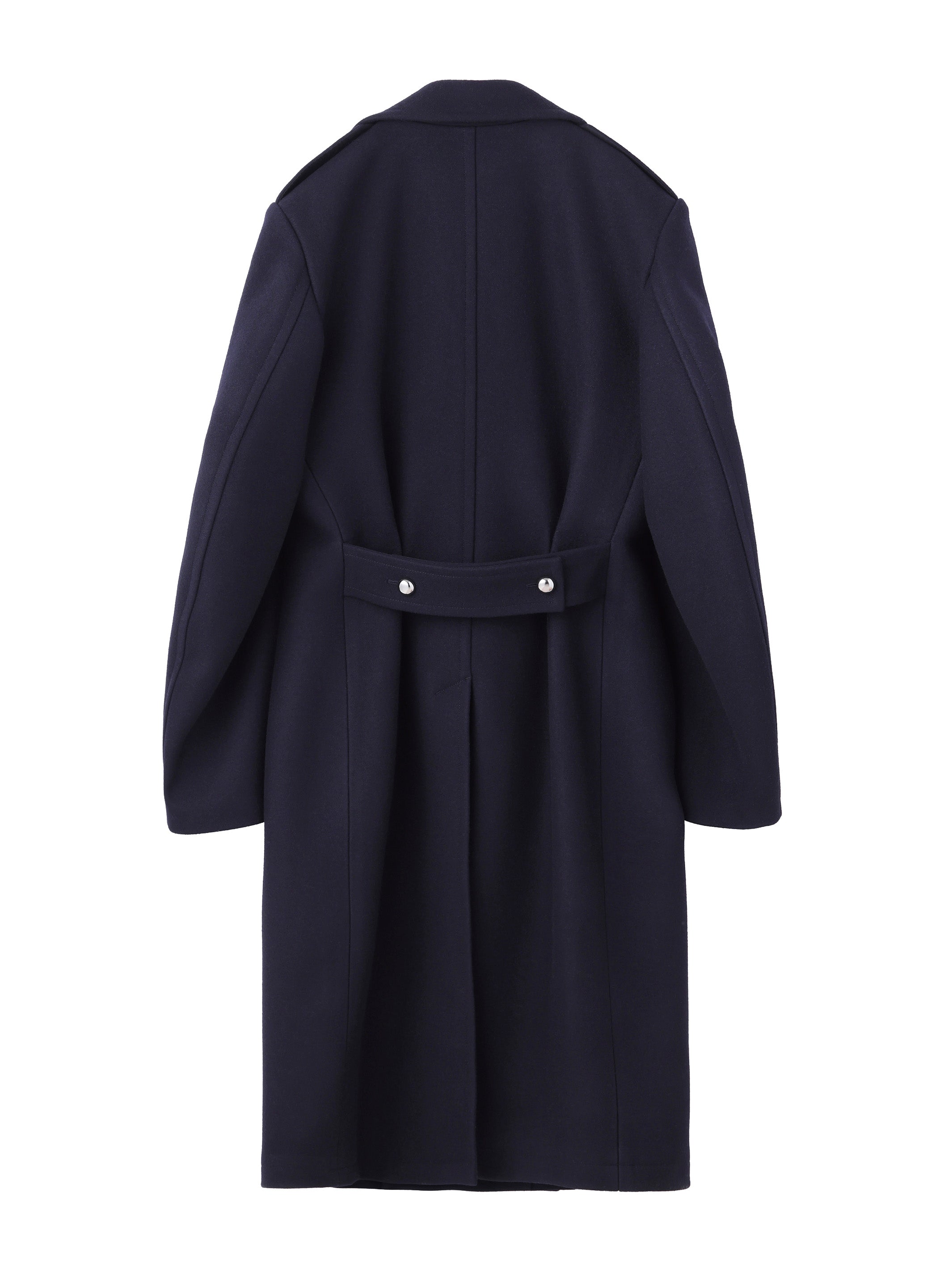 MELTON MASSIVE ROUNDED SLEEVE DOUBLE BREASTED COAT