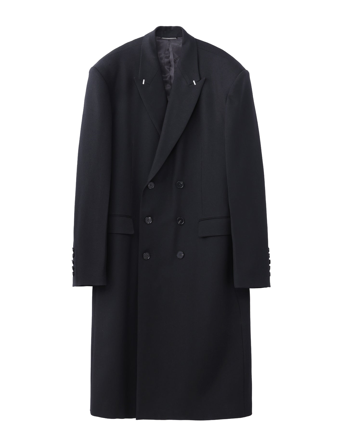 Wool Gabardine Double Breasted Coat