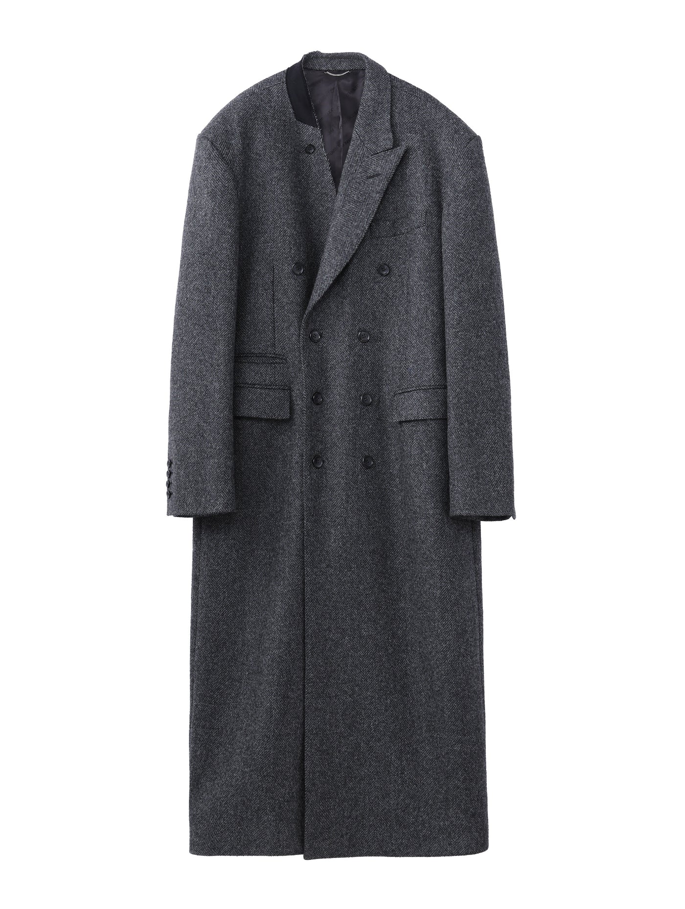 TWEED ASYMMETRY LAPEL COAT