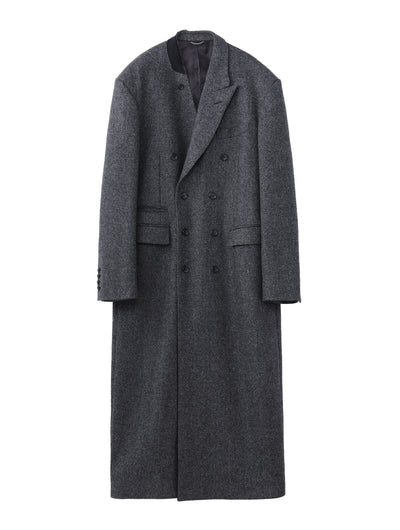 TWEED ASYMMETRY LAPEL COAT