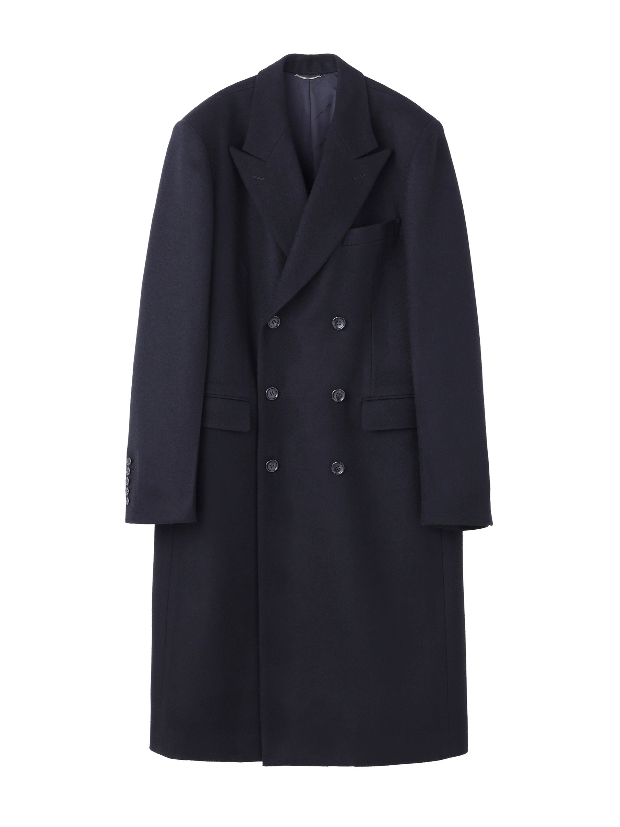 MELTON DOUBLE BREASTED CHESTERFIELD COAT