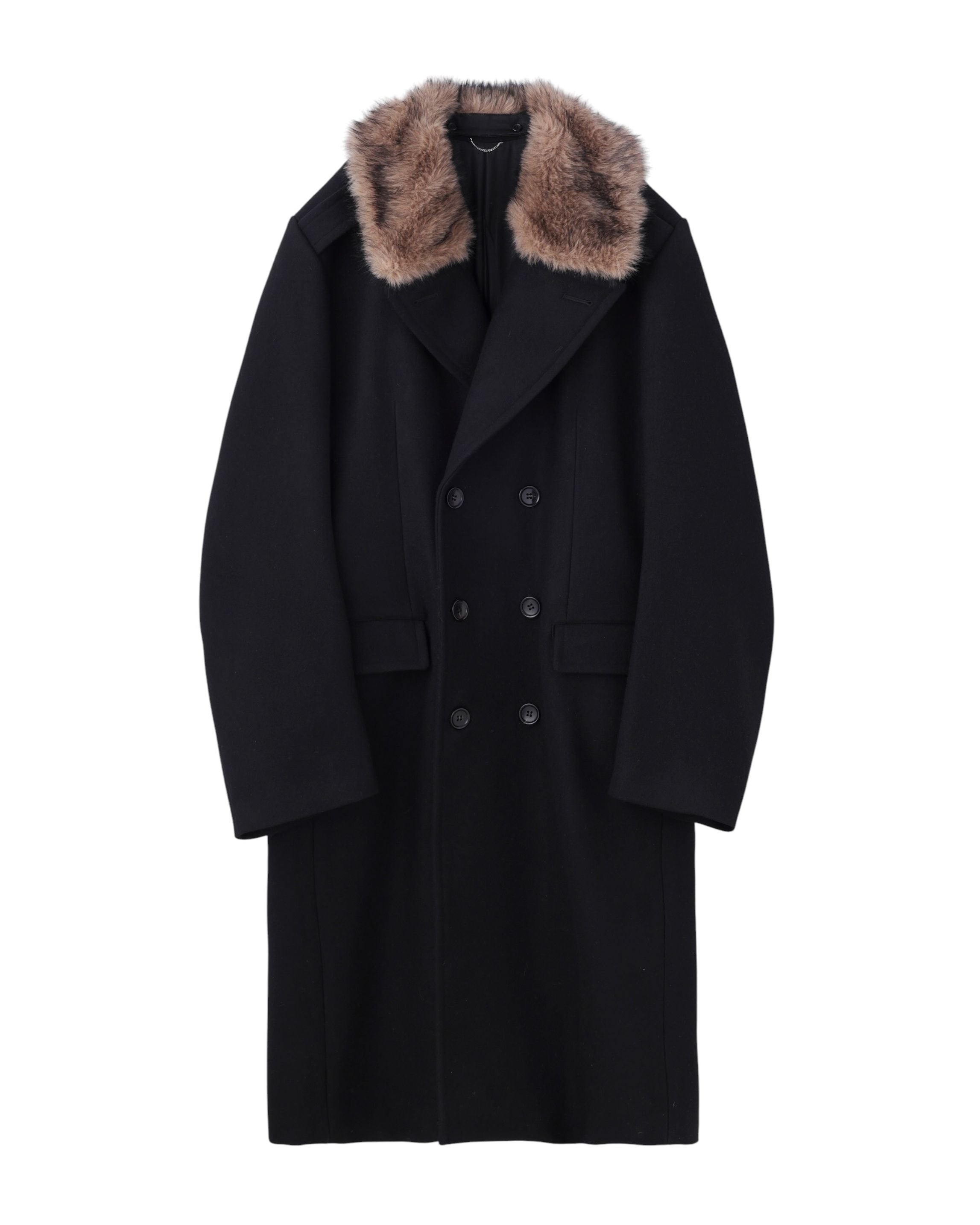 HEAVY MELTON DOUBLE BREASTED MILITARY COAT