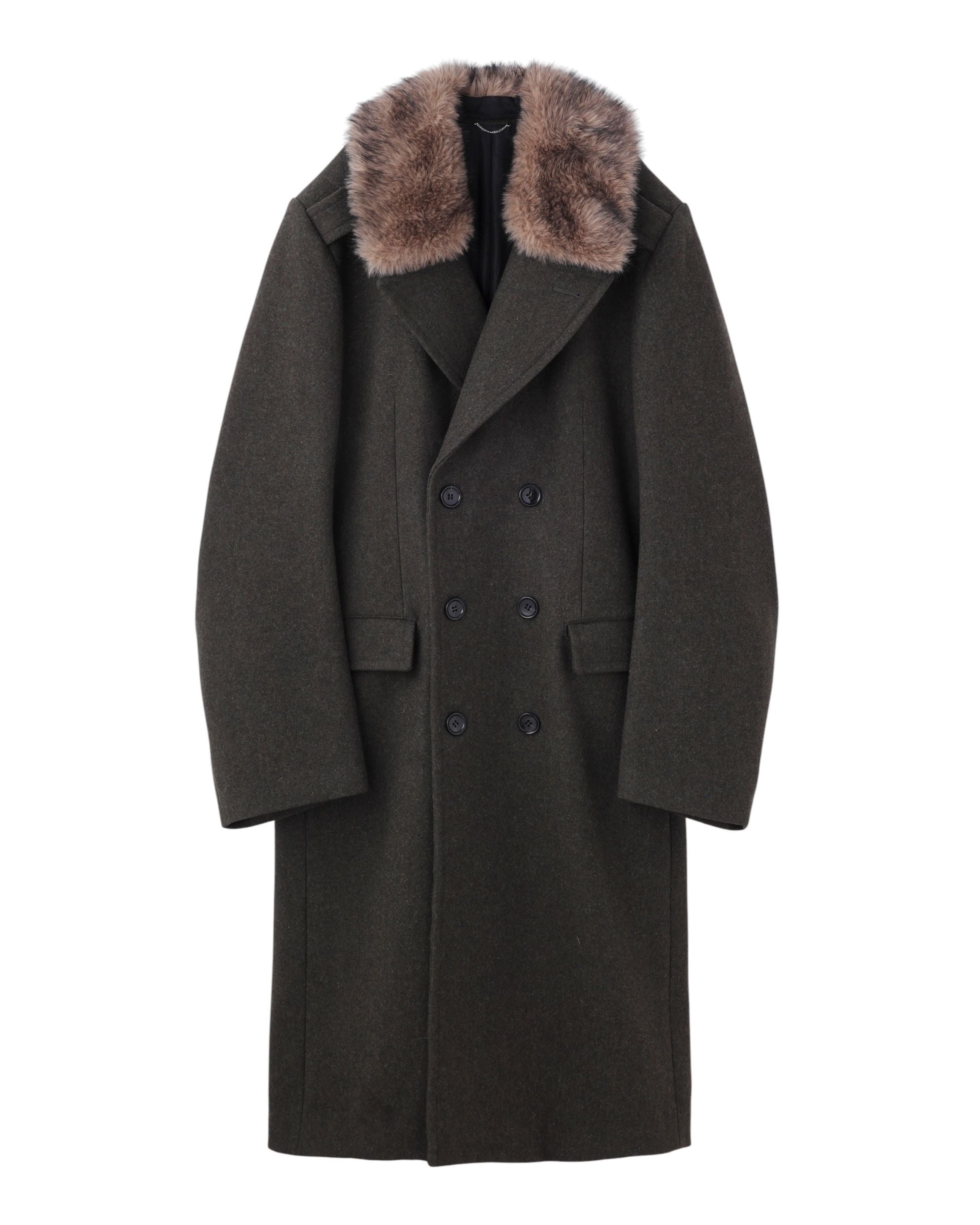 HEAVY MELTON DOUBLE BREASTED MILITARY COAT