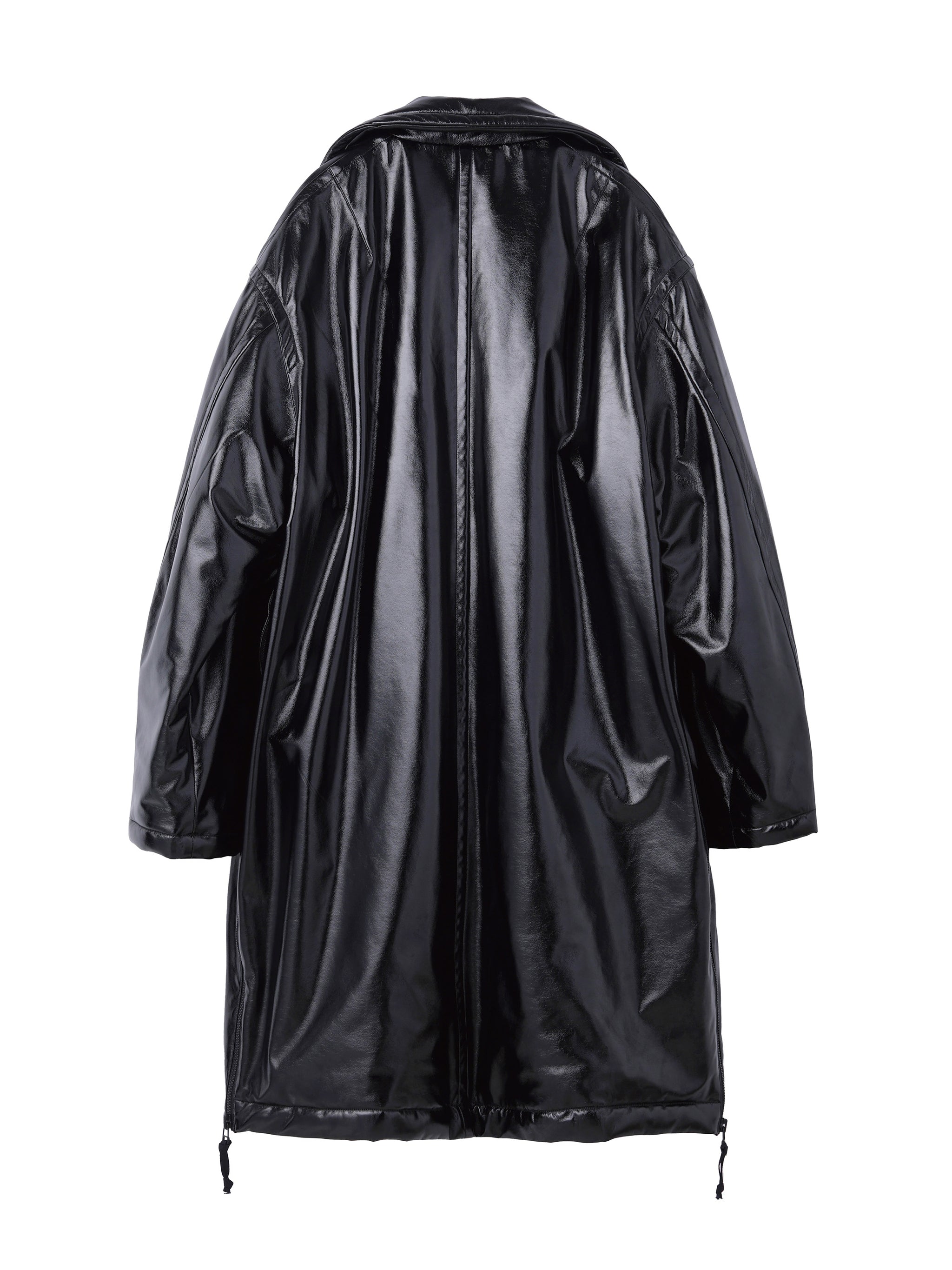 PATENT DOUBLE BREASTED PADDED COAT