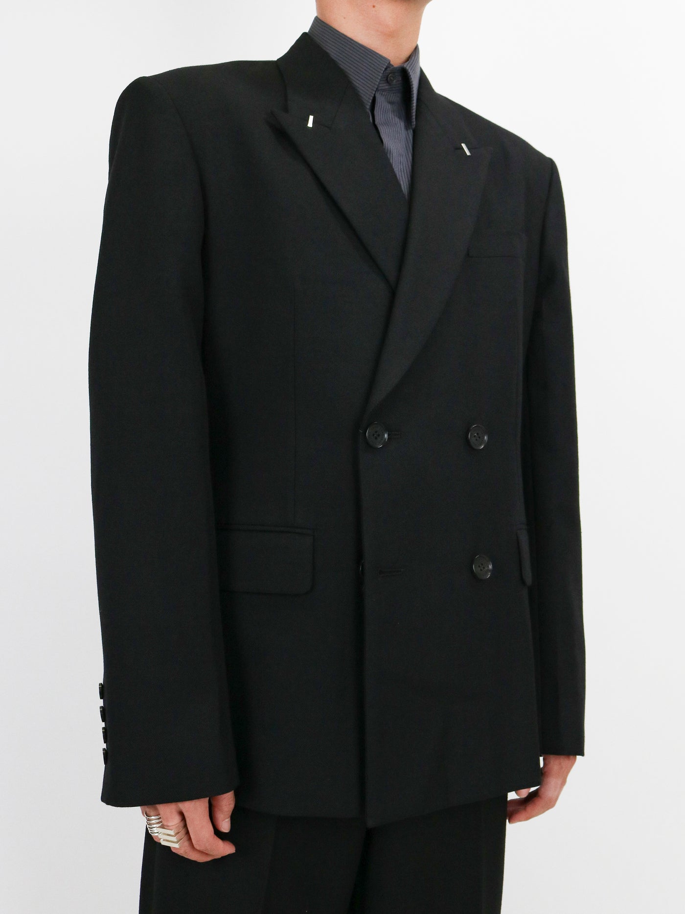 WOOL GABARDINE DOUBLE BREASTED JACKET