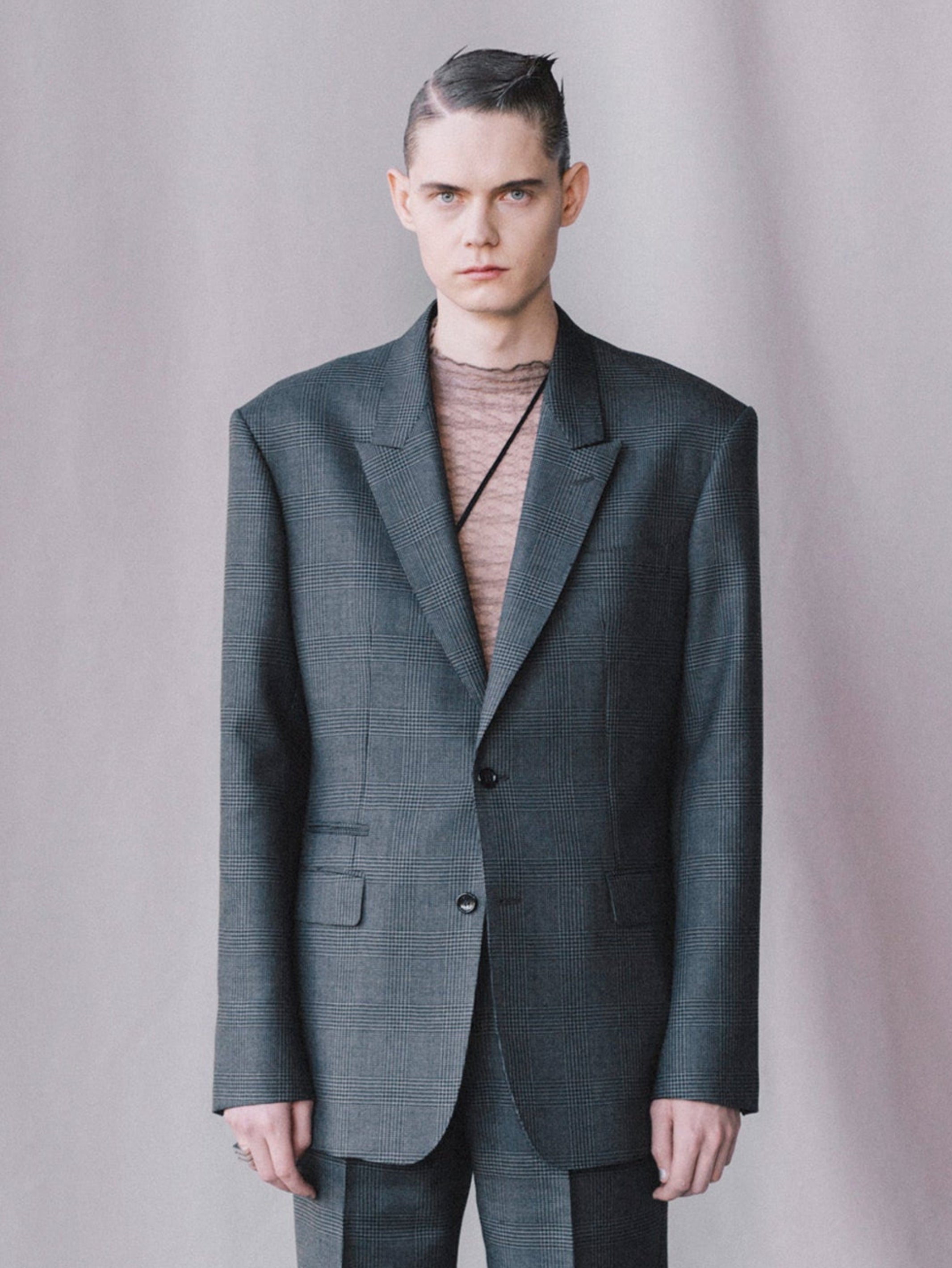 MOHAIR WOOL SINGLE BREASTED JACKET