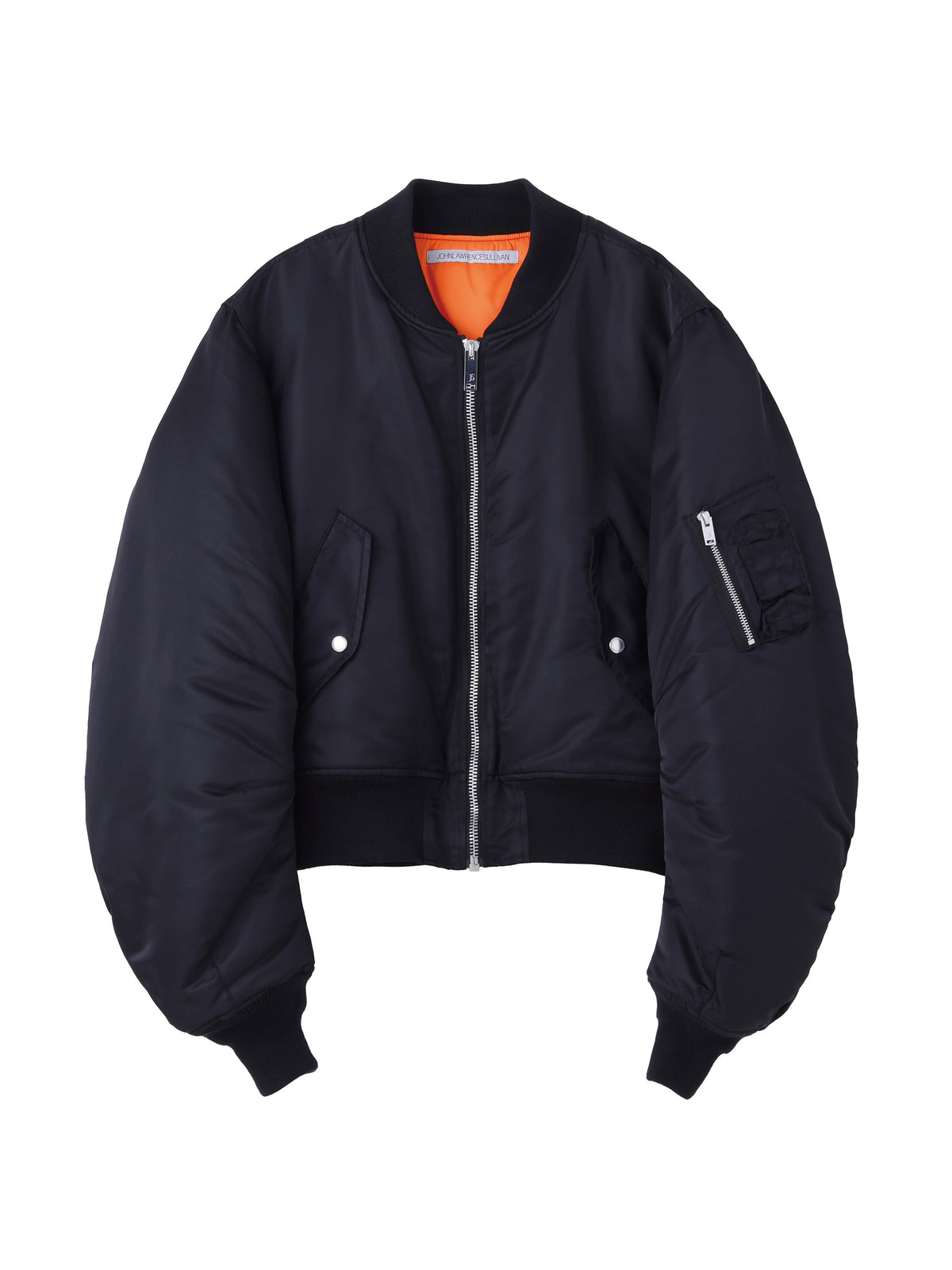 NYLON MASSIVE ROUNDED SLEEVE BOMBER JACKET | BLACK