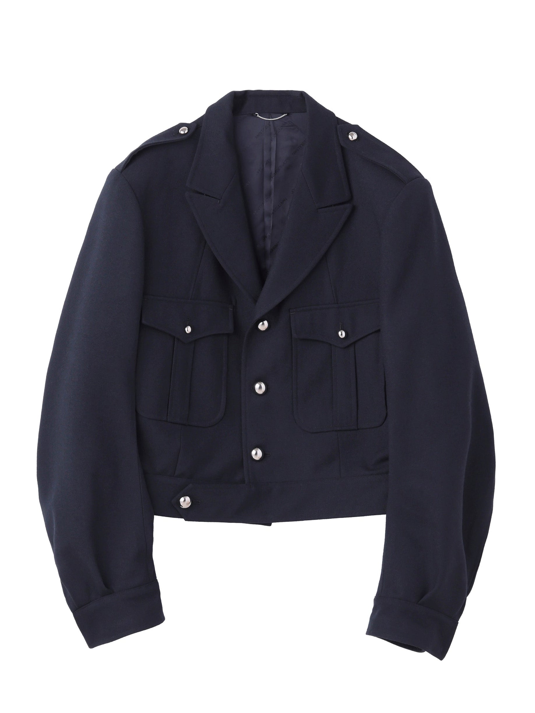 WOOL BARATHEA MASSIVE ROUNDED SLEEVE IKE JACKET