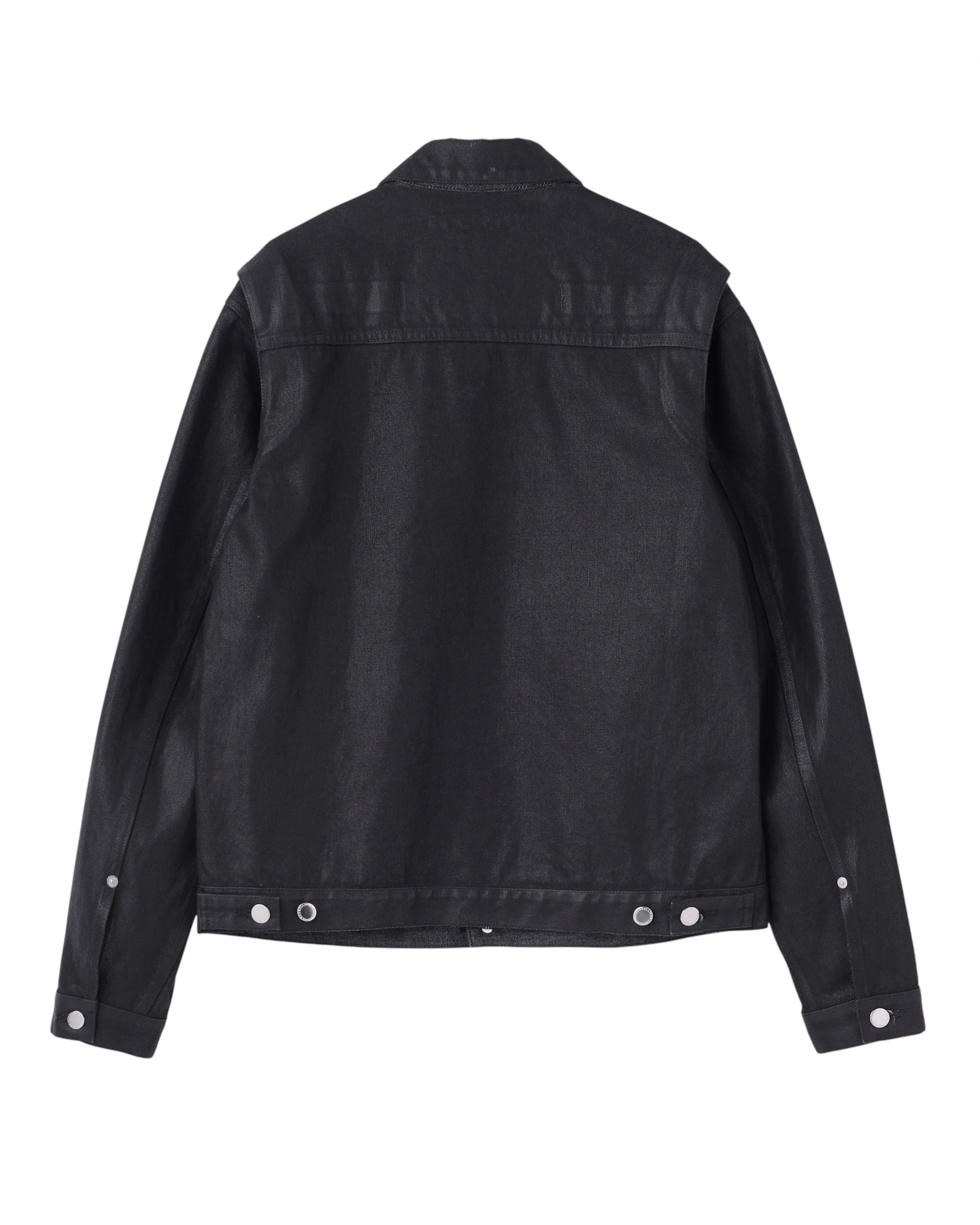 WASHED DENIM STUDDED JACKET