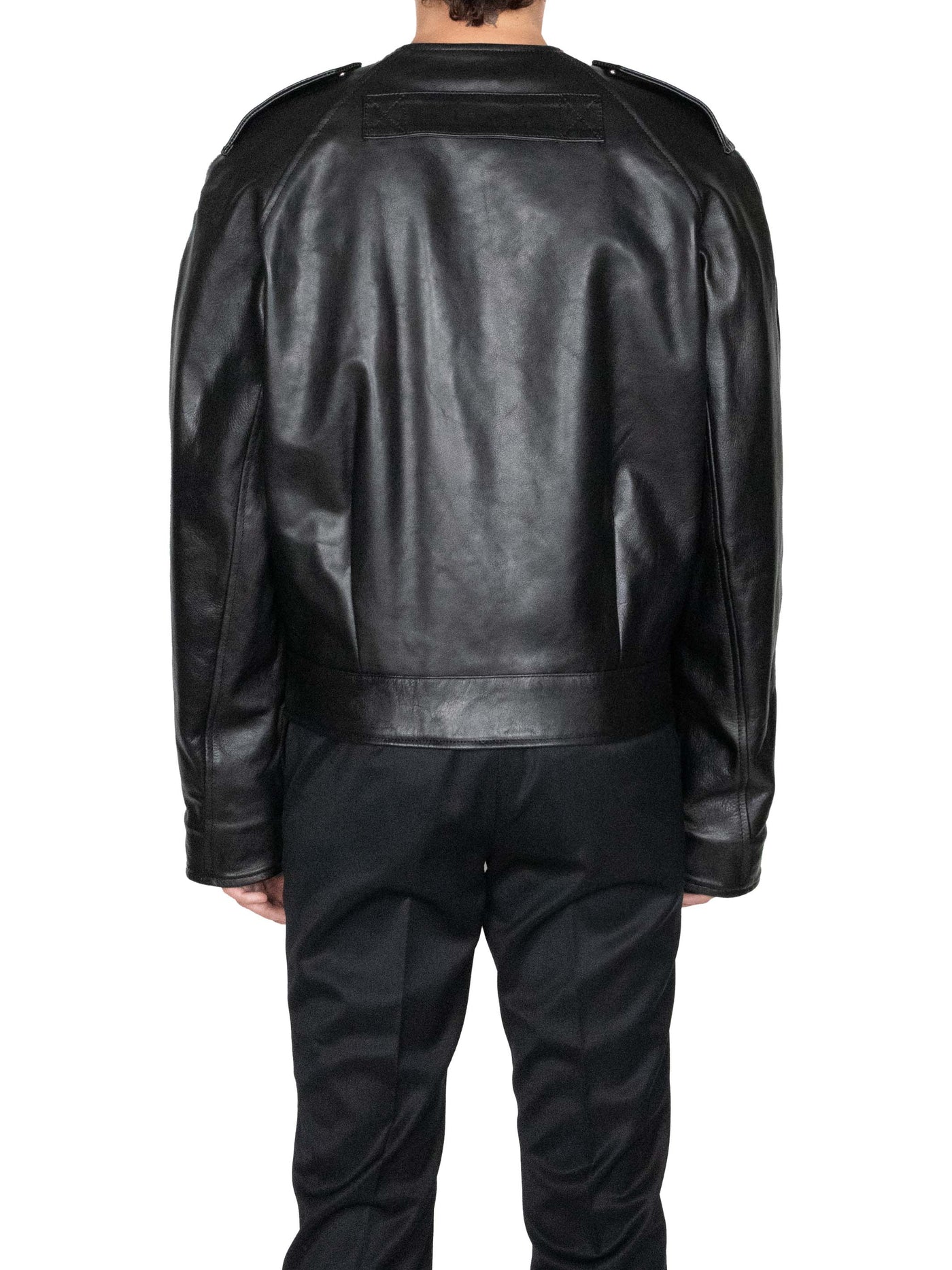 Leather flight jacket