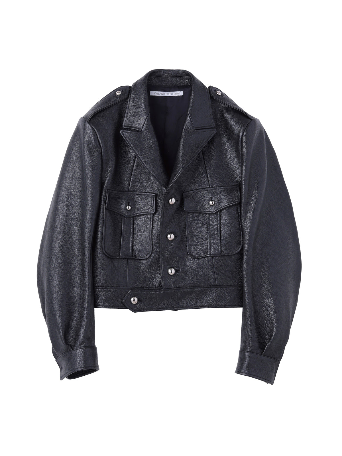 GRAIN LEATHER MASSIVE ROUNDED SLEEVE IKE JACKET