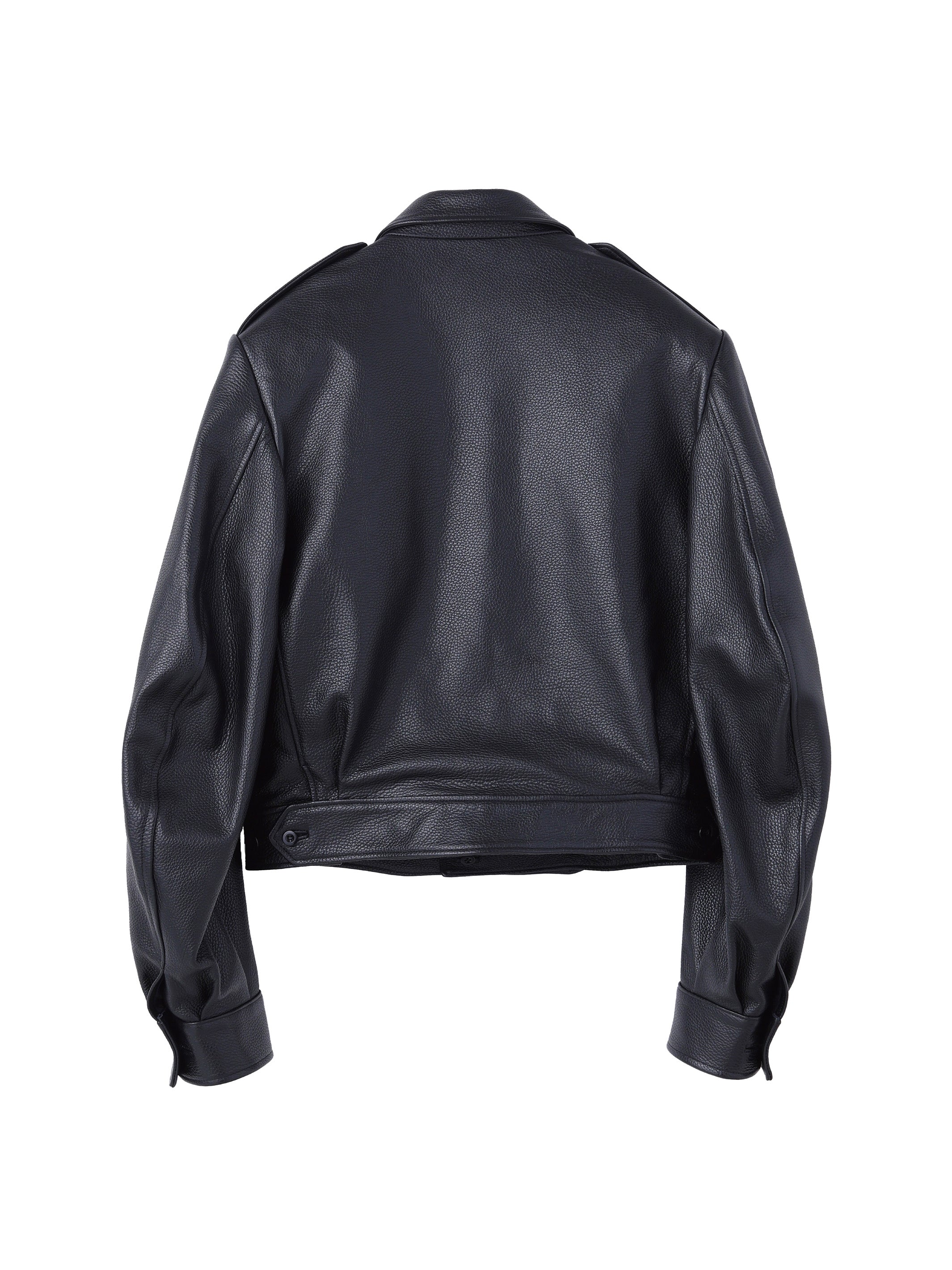 GRAIN LEATHER MASSIVE ROUNDED SLEEVE IKE JACKET