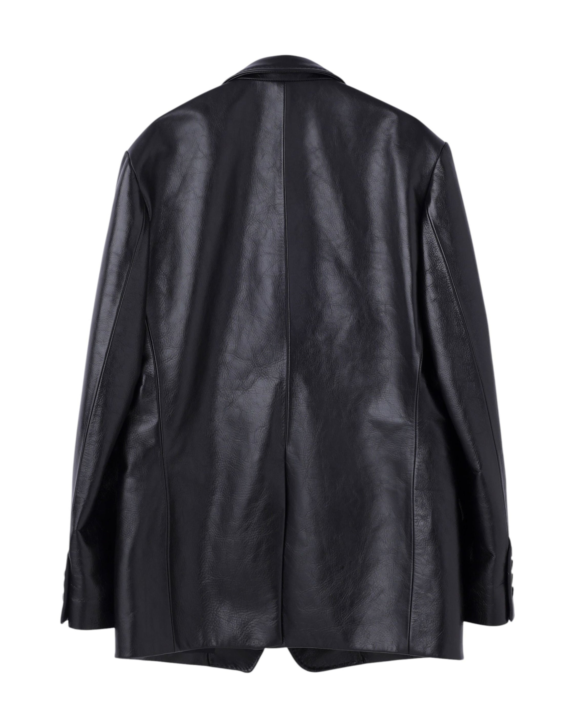 LEATHER SINGLE BREASTED JACKET