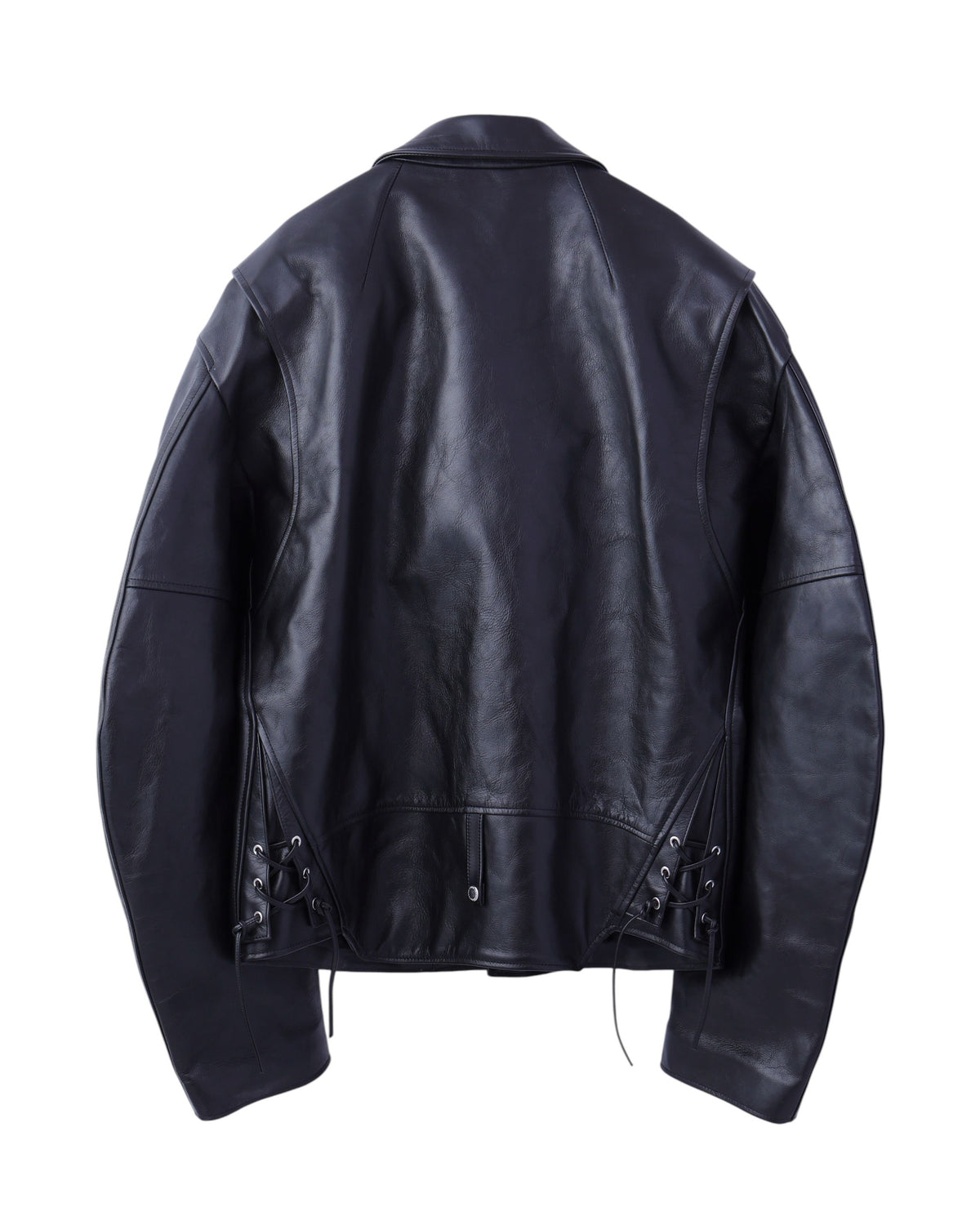 LEATHER MASSIVE ROUNDED SLEEVE STUDDED BIKERS JACKET