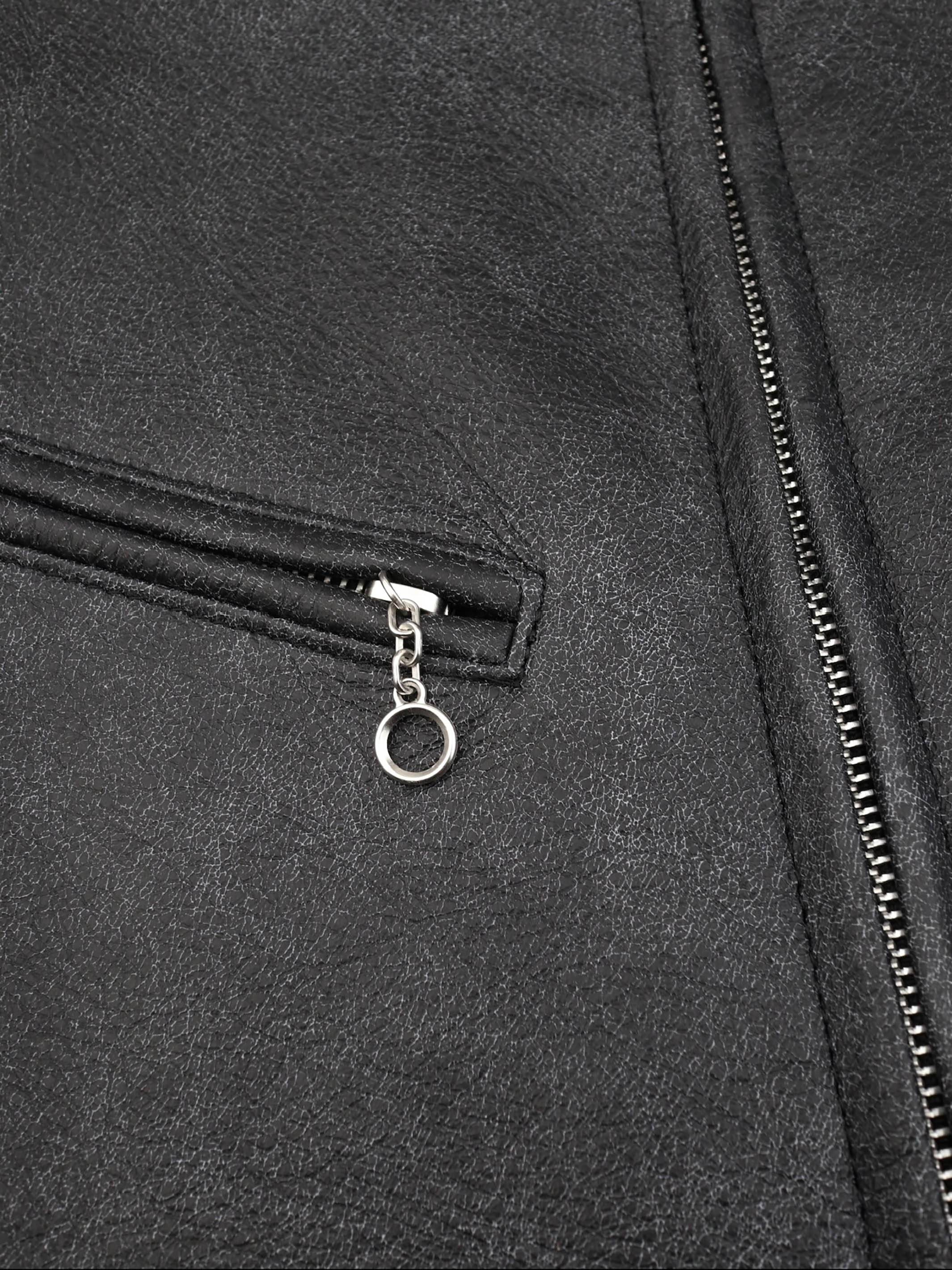 LEATHER MASSIVE ROUNDED SLEEVE BIKER JACKET