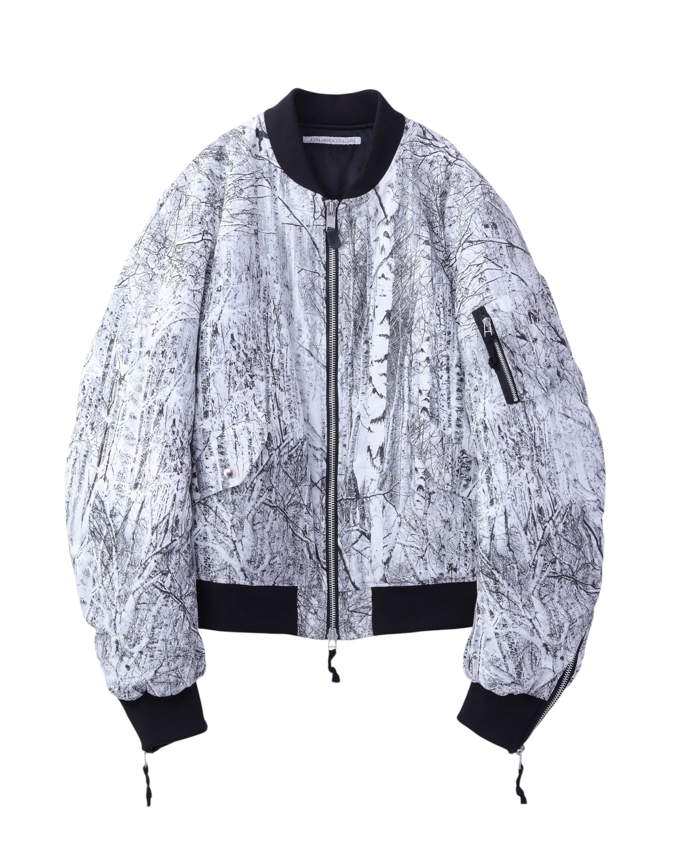 TREE CAMO MASSIVE ROUNDED SLEEVE BOMBER JACKET
