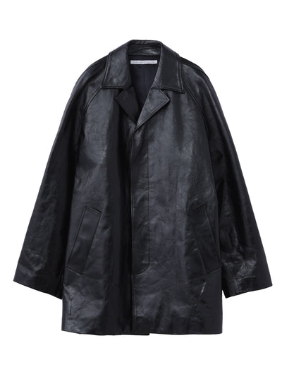 Leather Fly Front Single Coat