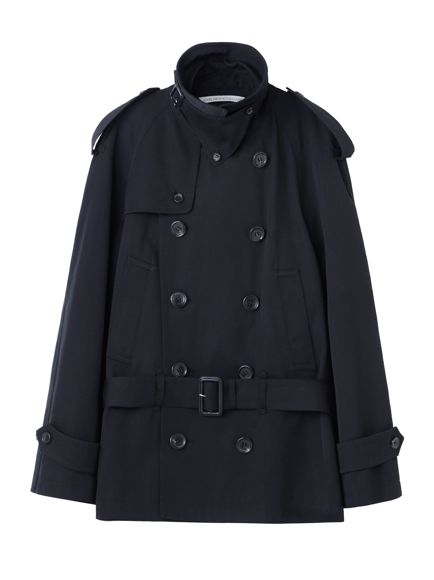 WOOL COTTON TWILL SHORT TRENCH COAT