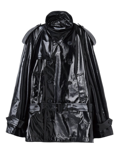 PATENT SHORT TRENCH COAT