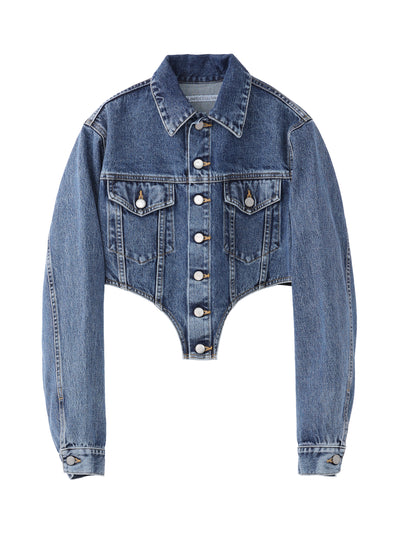 WASHED DENIM CUTTING JACKET