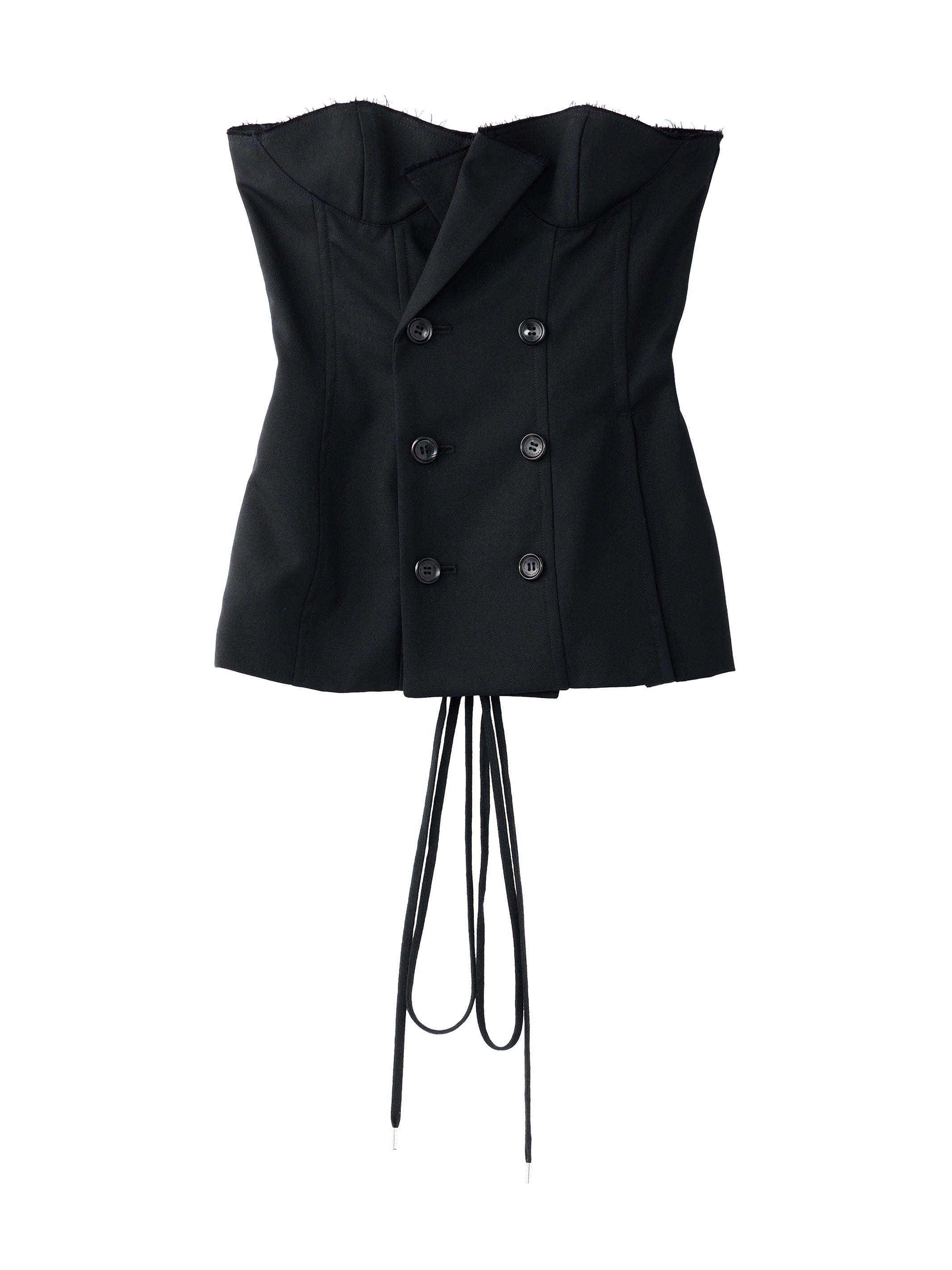 WOOL GABARDINE CORSET BUSTIER