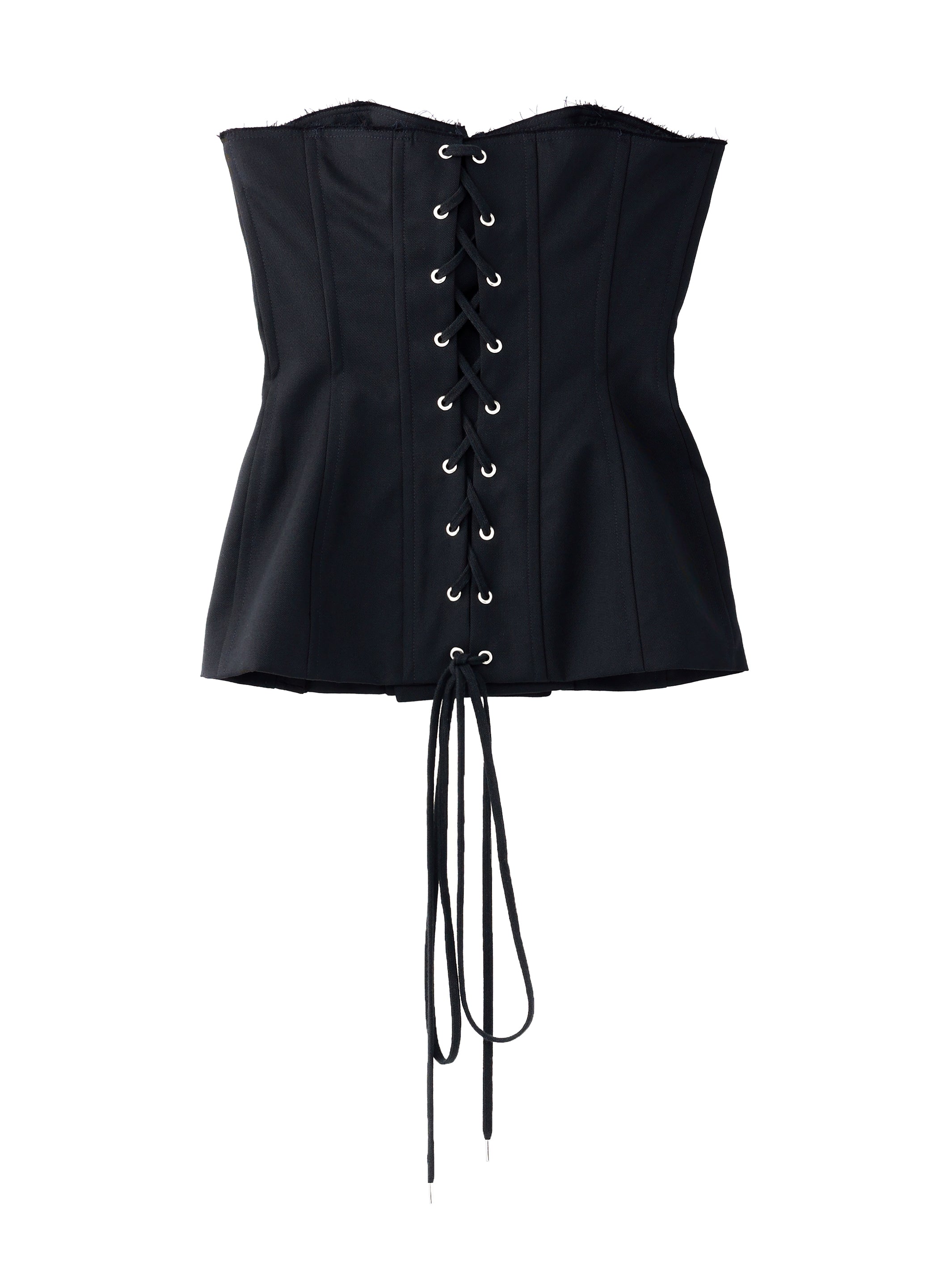 WOOL GABARDINE CORSET BUSTIER