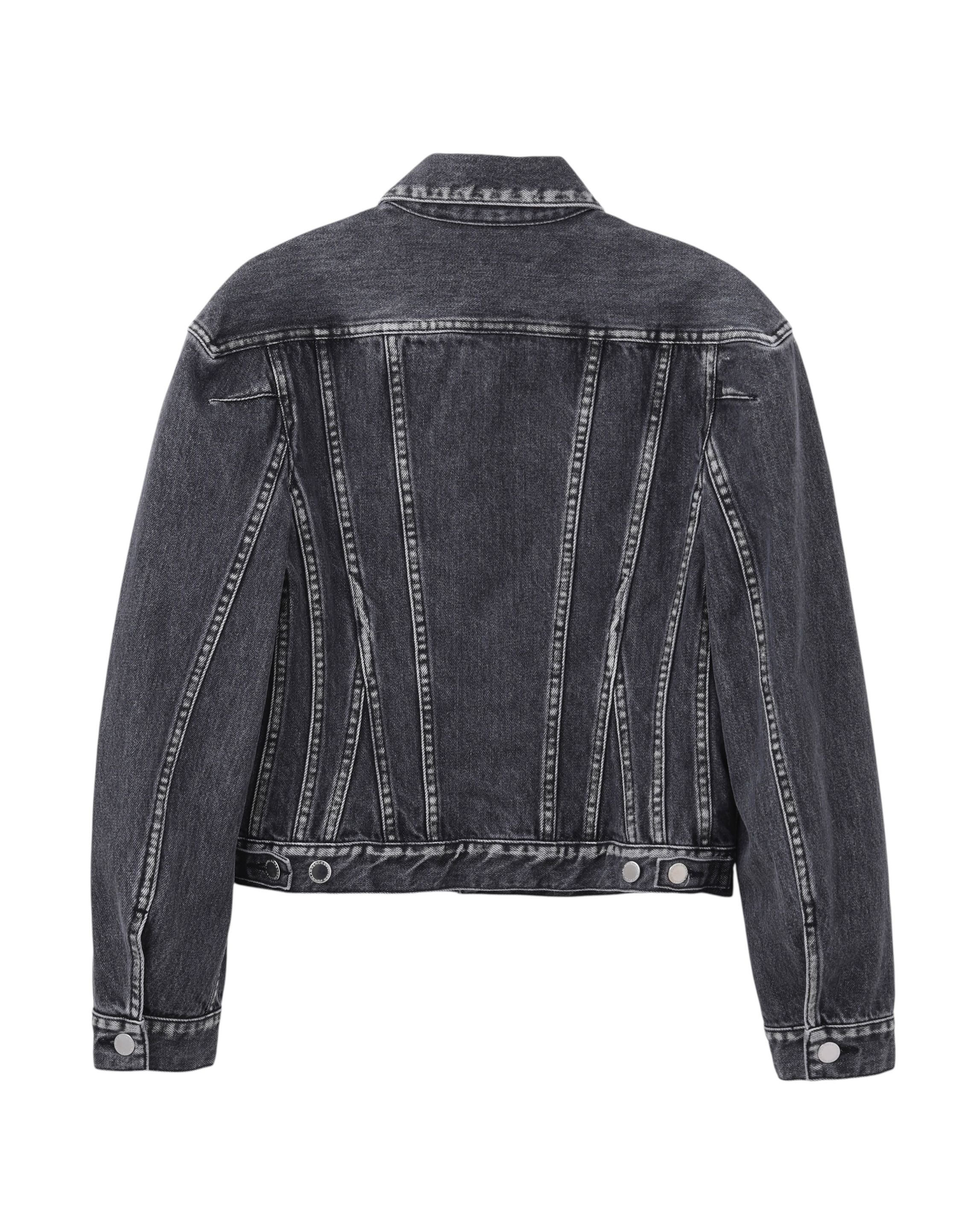 WASHED DENIM CORSET JACKET