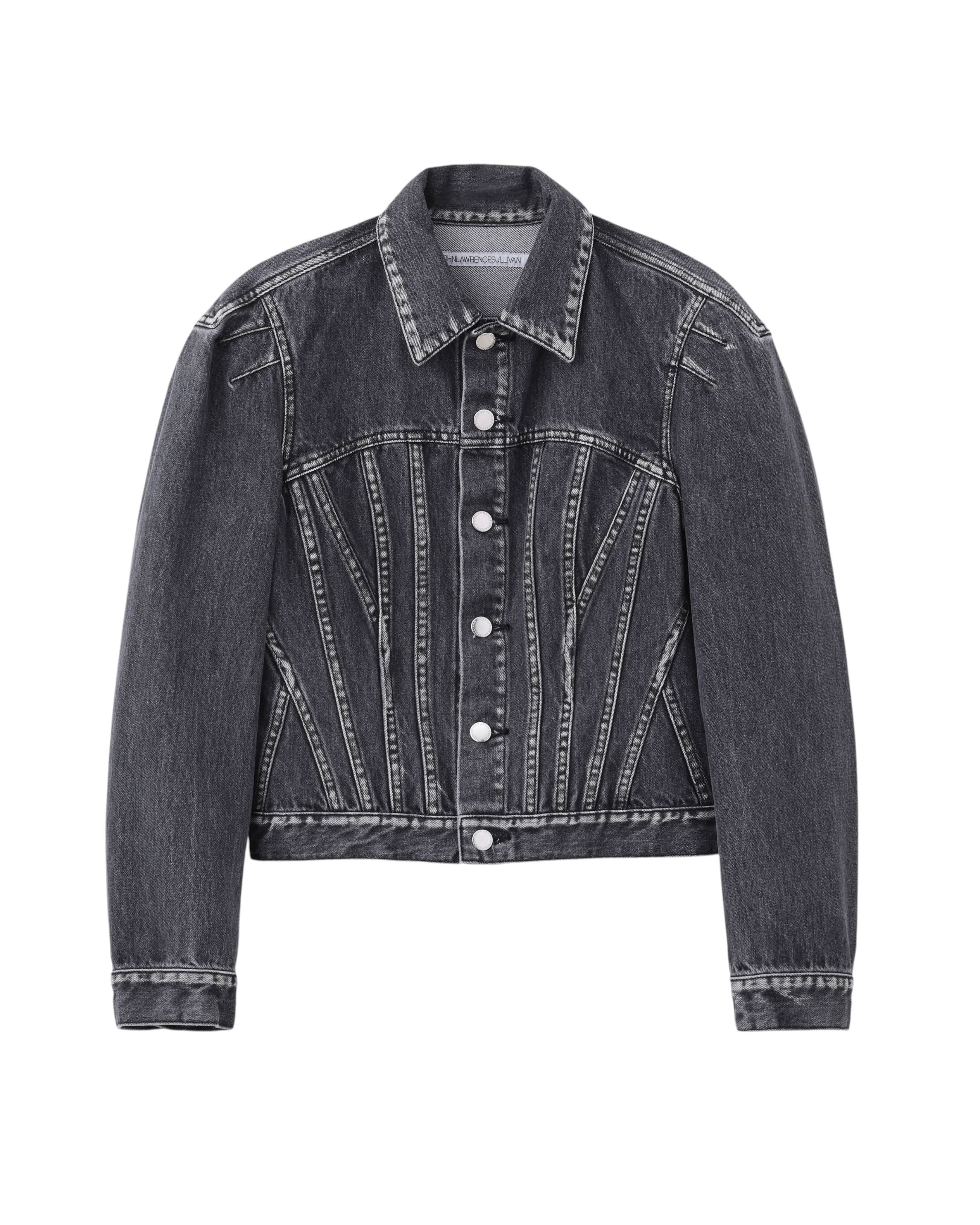 WASHED DENIM CORSET JACKET