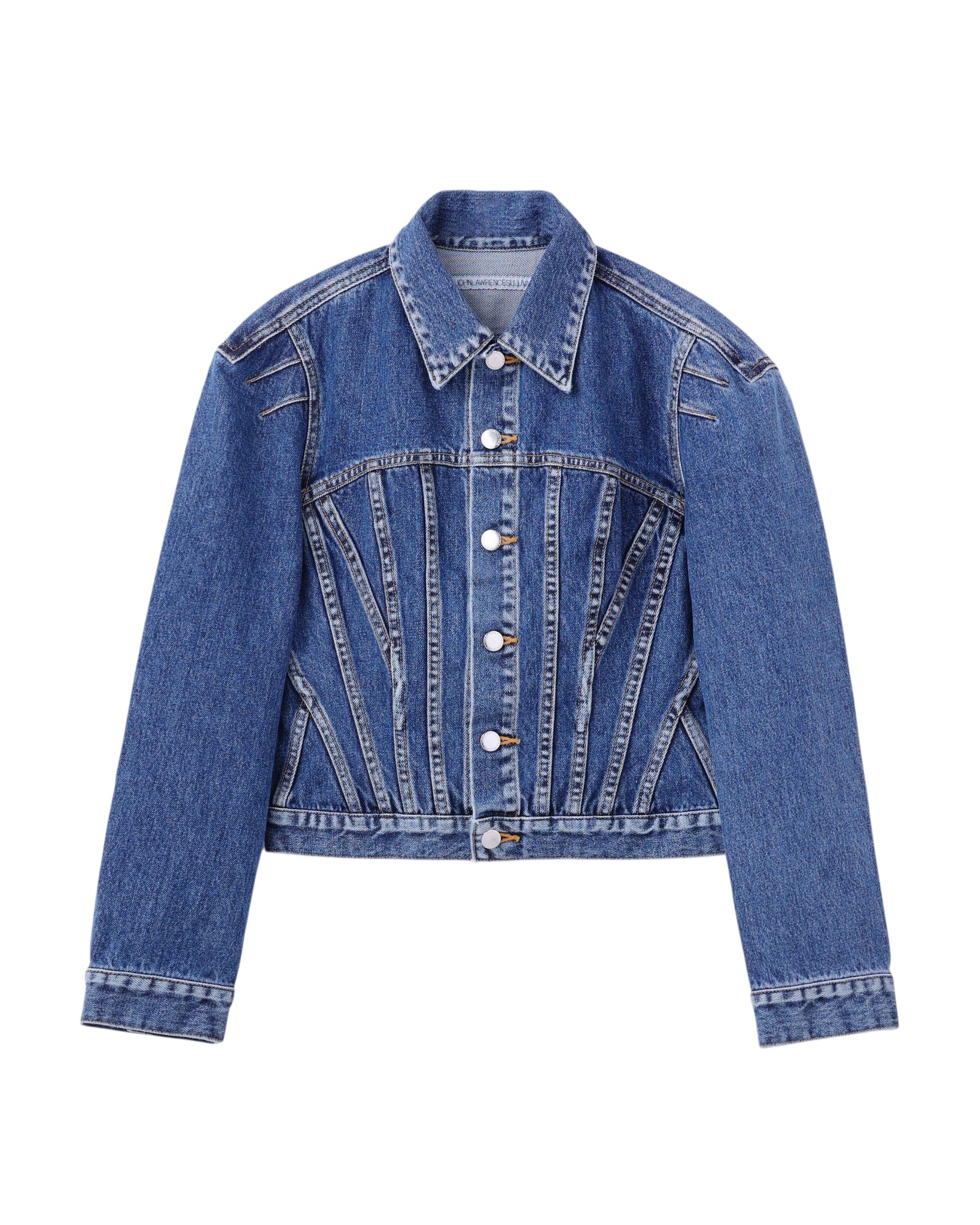 WASHED DENIM CORSET JACKET