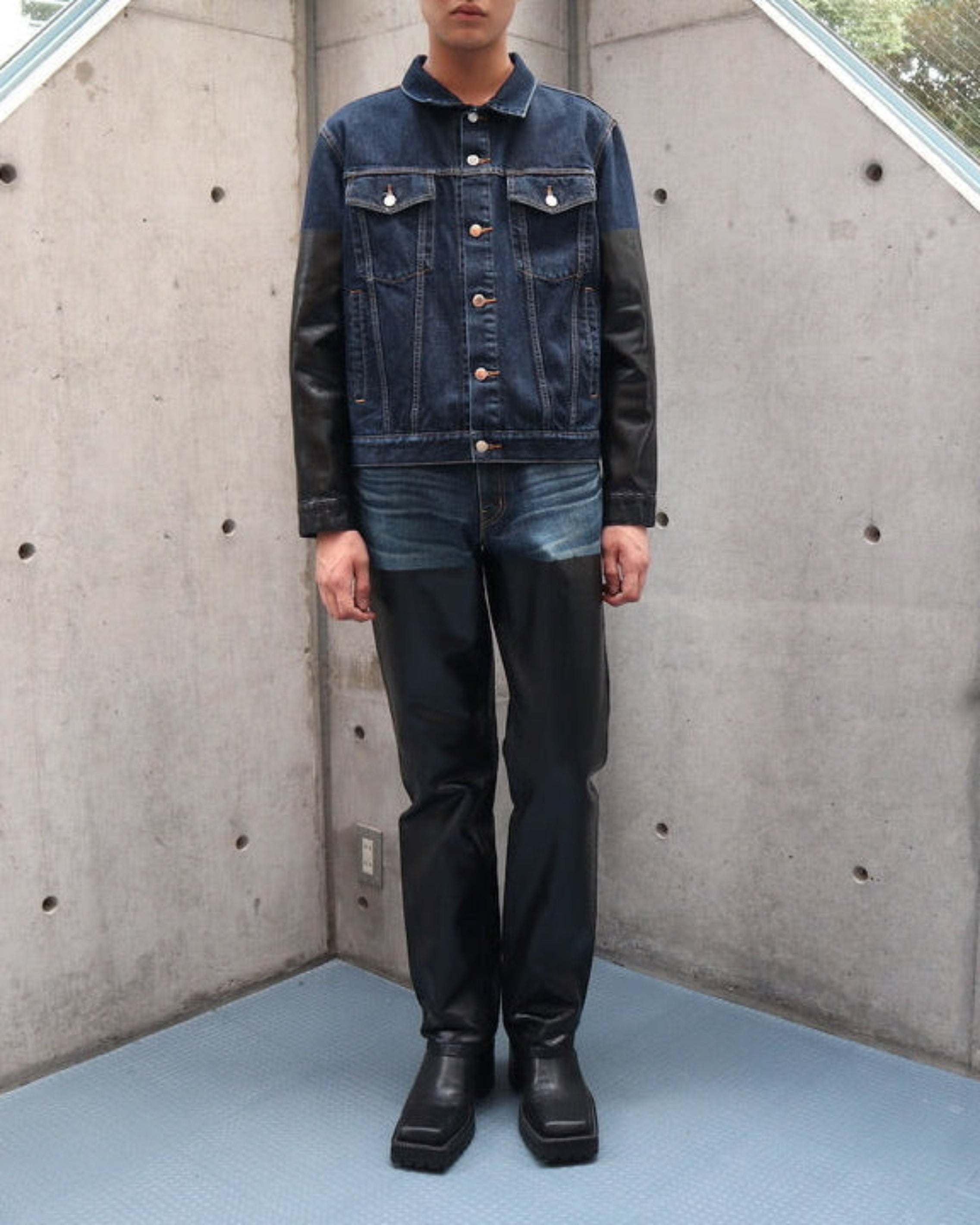 COATED DENIM PANTS