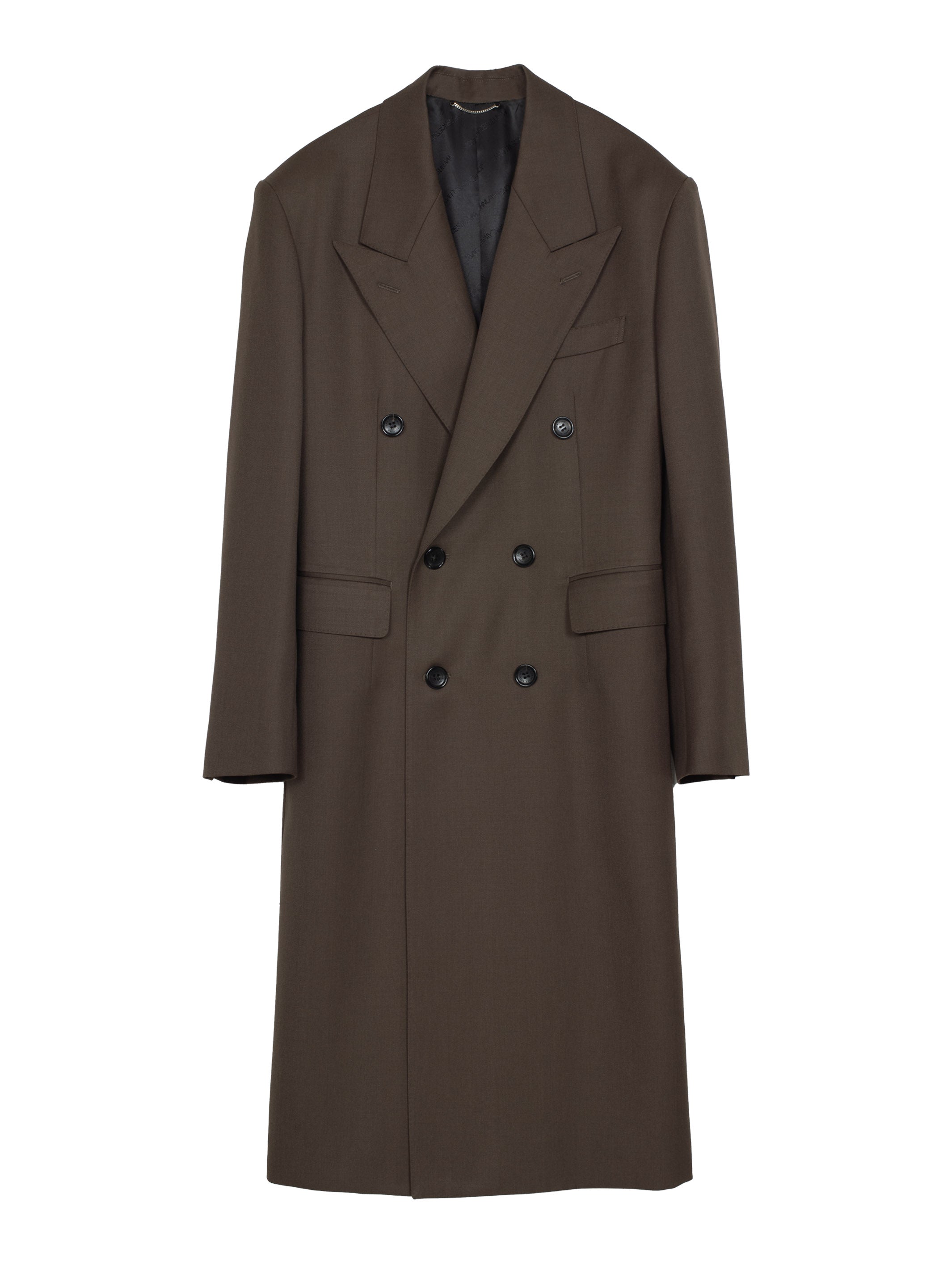 Wool Gabardine Lace-Up Coat