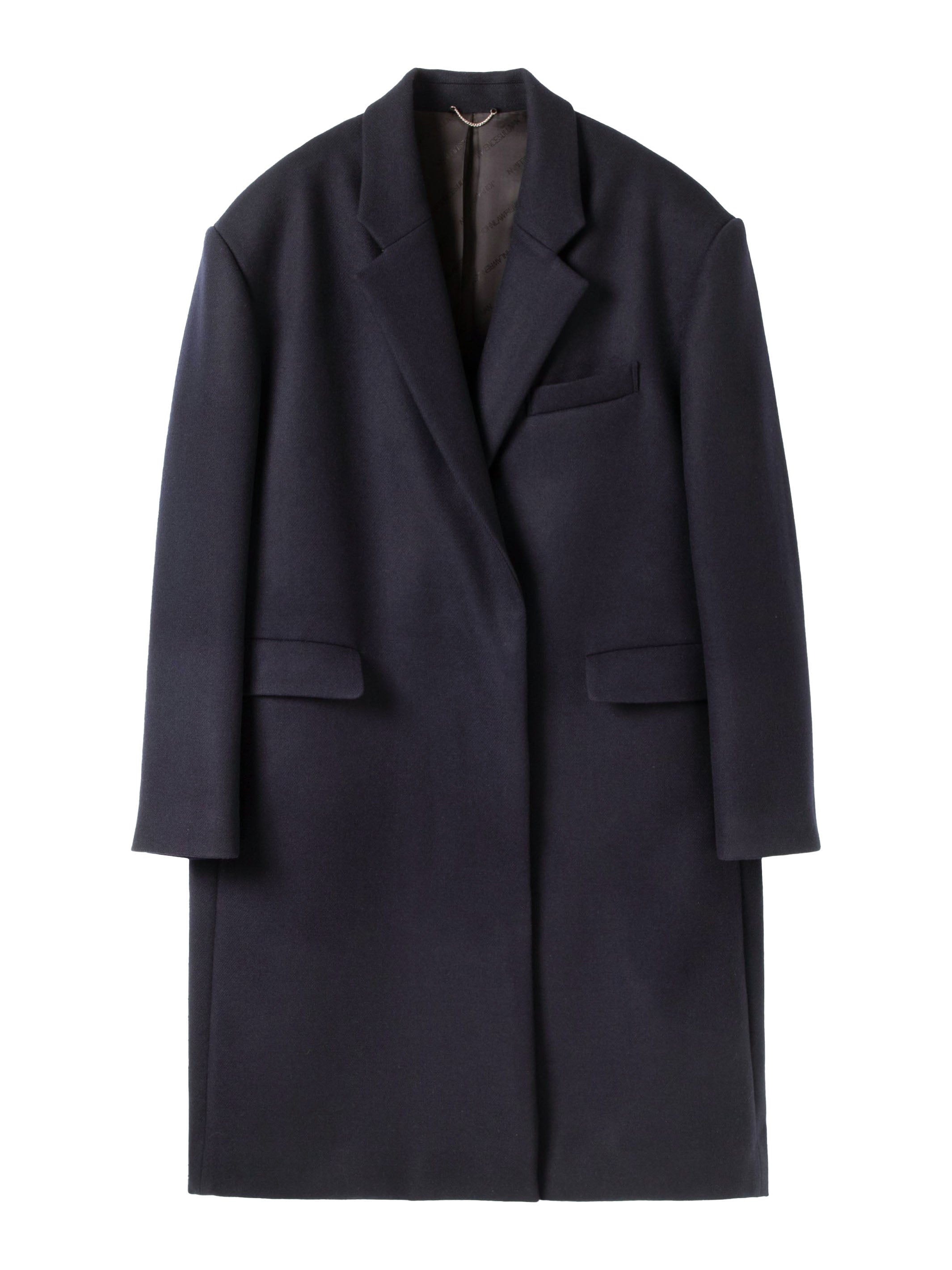 Wool Melton Fly Front Coat