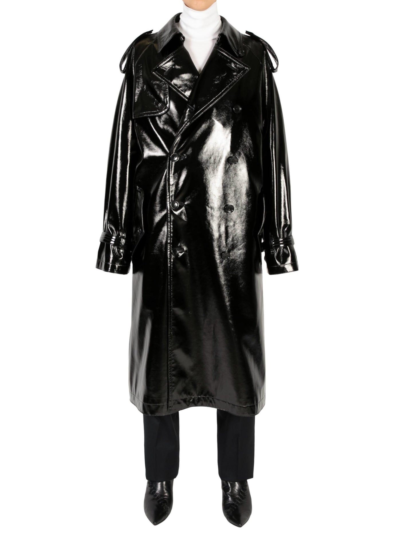 Coated cotton trench coat