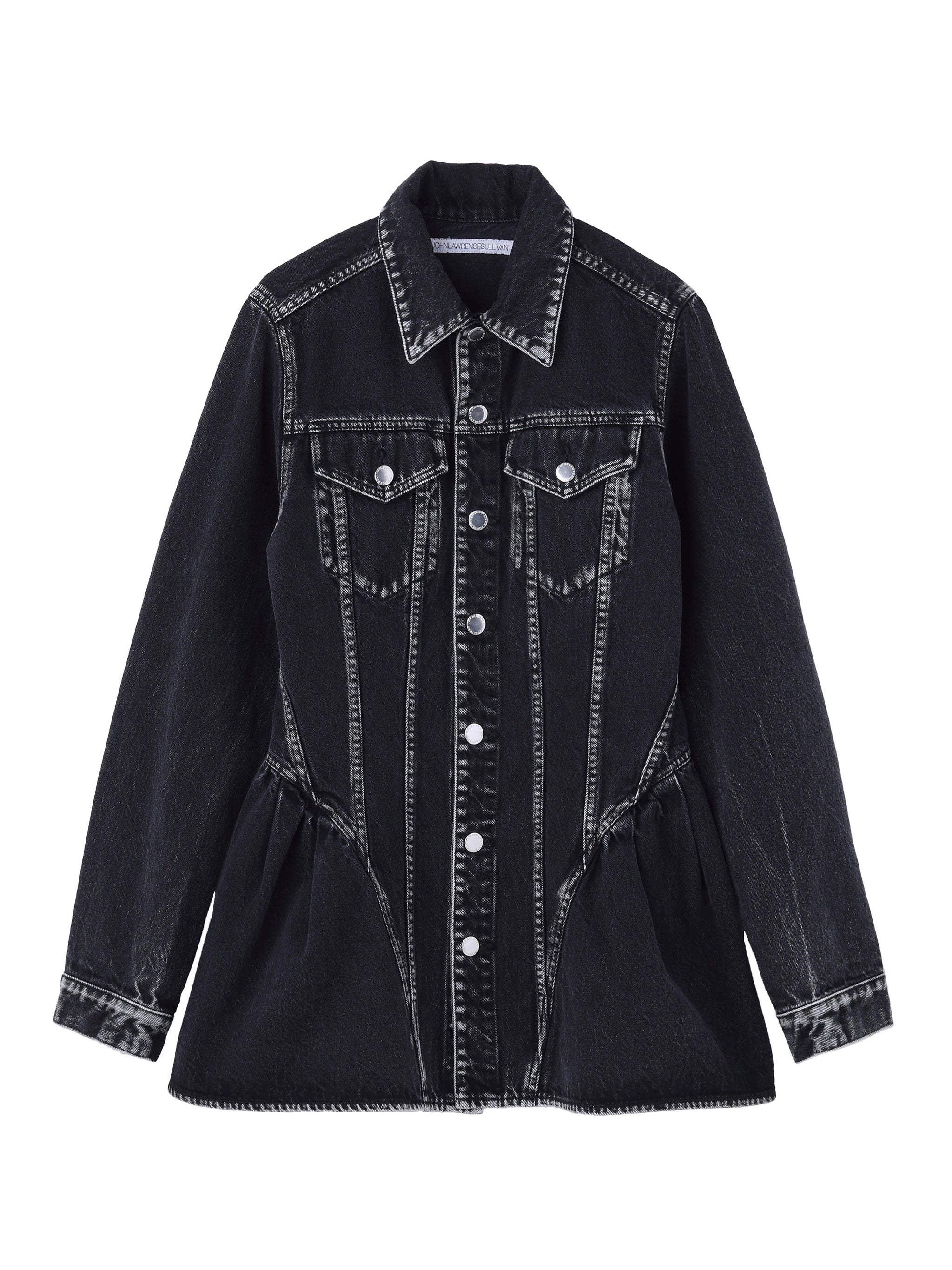 WASHED DENIM PEPLUM JACKET