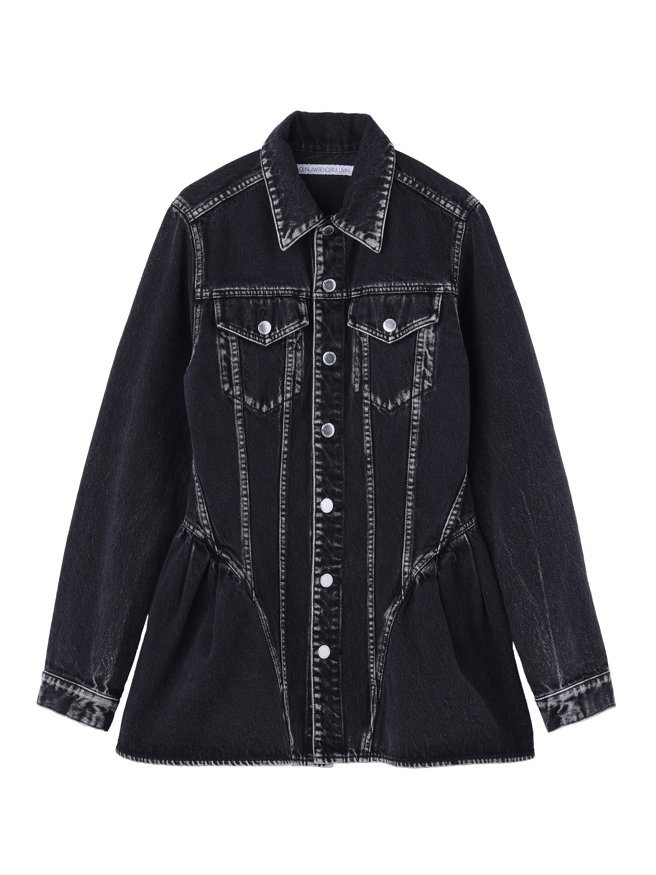 WASHED DENIM PEPLUM JACKET
