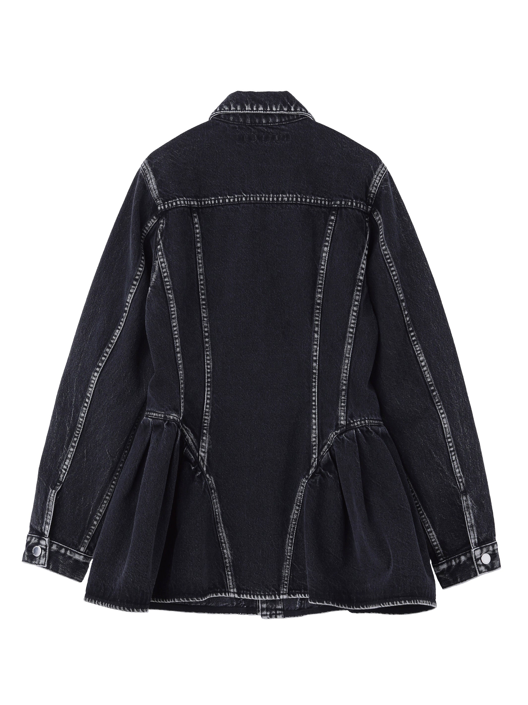 WASHED DENIM PEPLUM JACKET