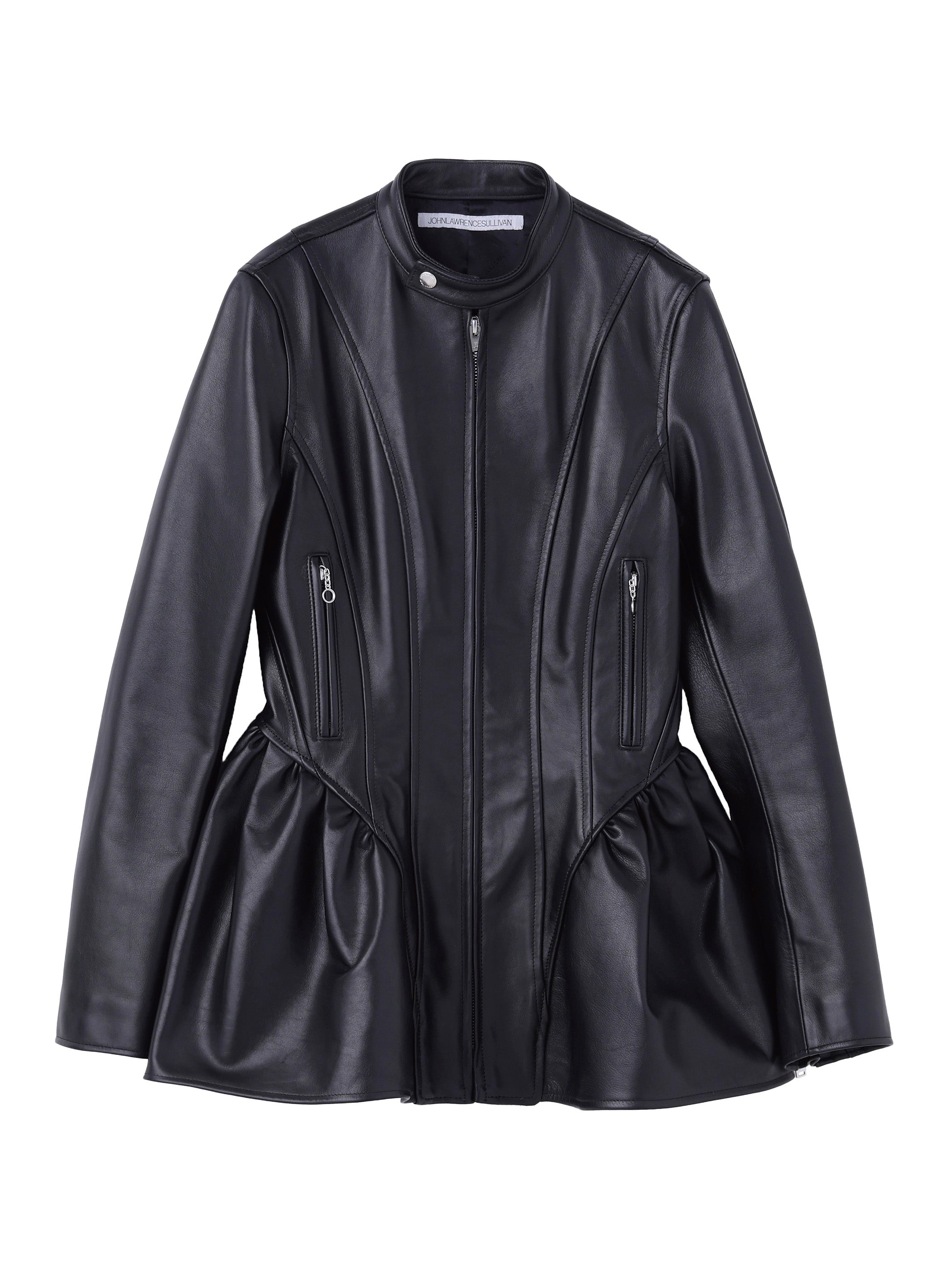 LEATHER PEPLUM JACKET