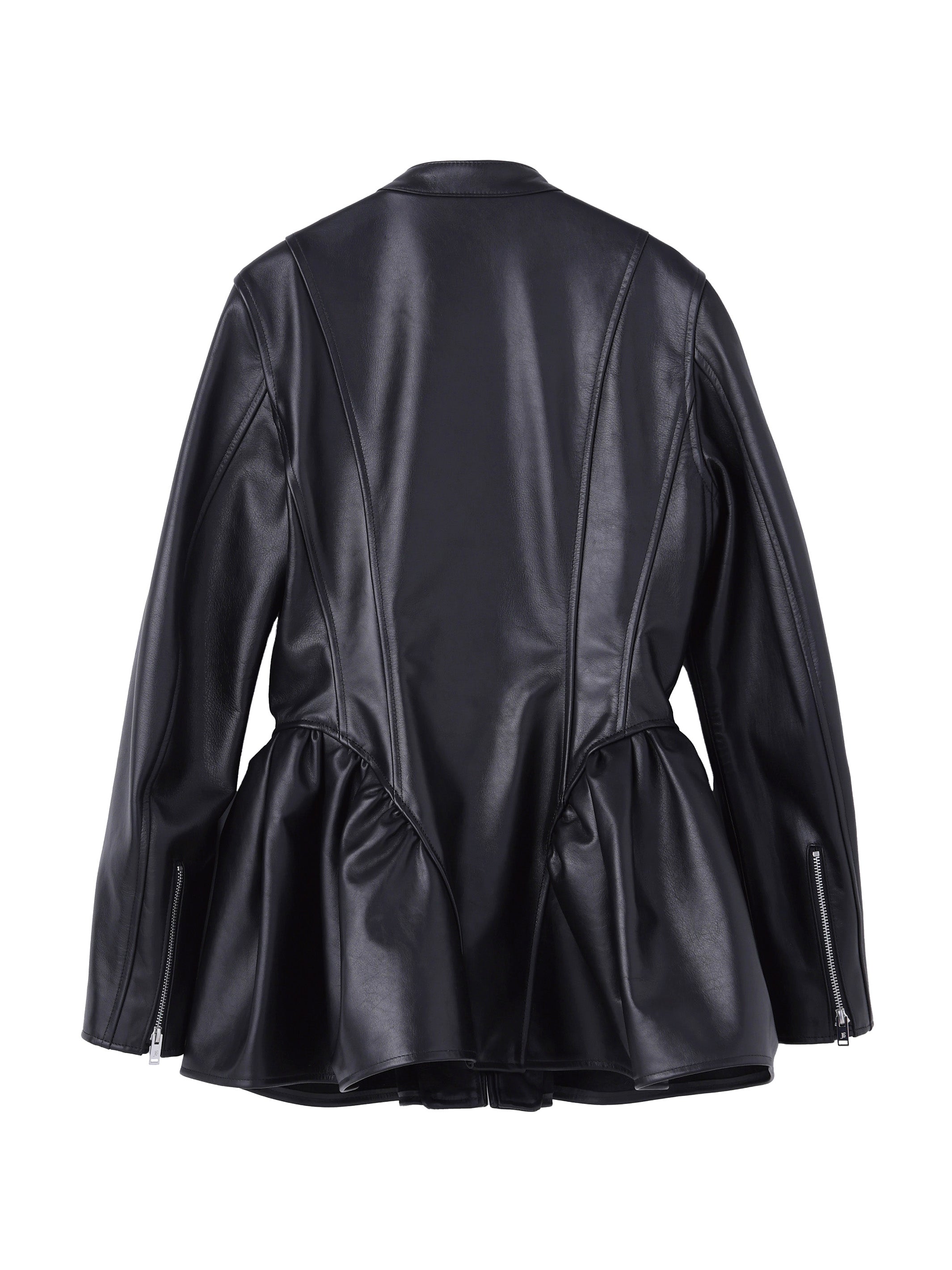 LEATHER PEPLUM JACKET